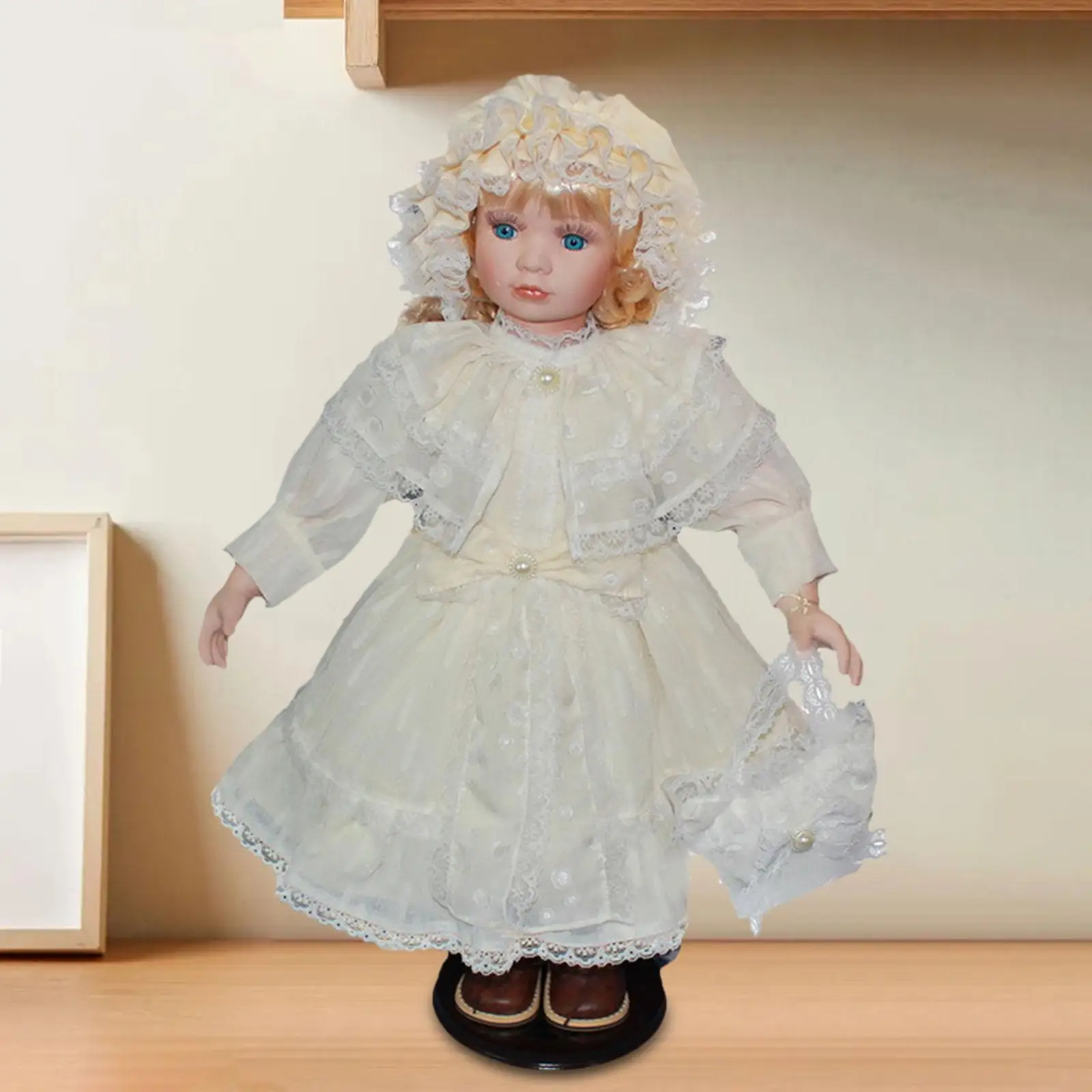 60cm Ceramic Doll Model Long Hair Girl Doll for Birthday Present Collections