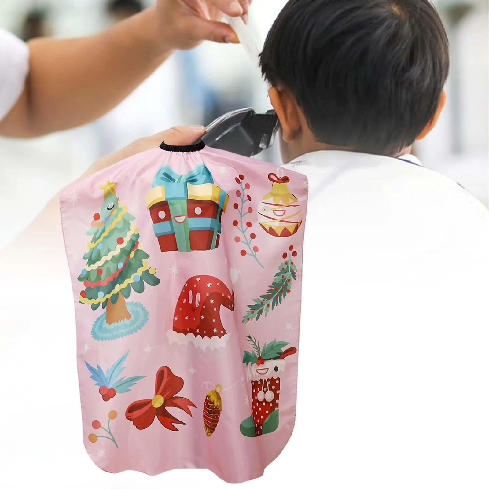 Child Hair Cutting Cape Easy to Lock Metal Clip Waterproof Cloth for Barber Shop with Adjustable Neckline Kids Haircut Cape