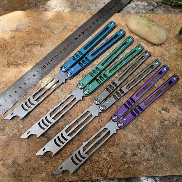 TheOne Titanium Madko (Mad Mako) Balisong Clone Trainer Bottle Opener  Butterfly Training Knife Speed Channel Handle Zen Pins EDC - AliExpress