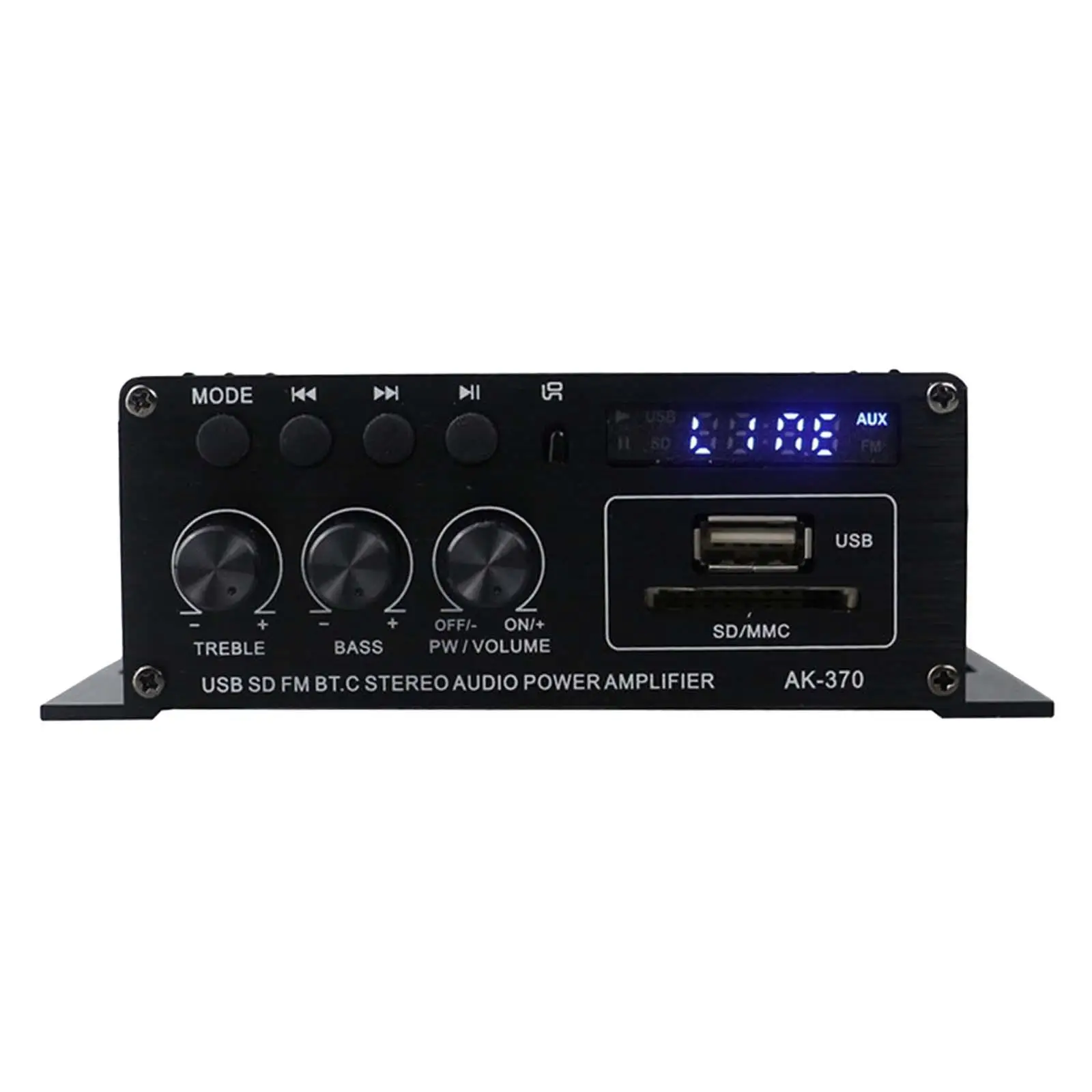 Audio Power Amplifier for Car Home Bar Party 20W+20W 12V-24V USB TF BT FM AK370 Bluetooth Amplifier Mini HiFi Stereo Amp Speaker