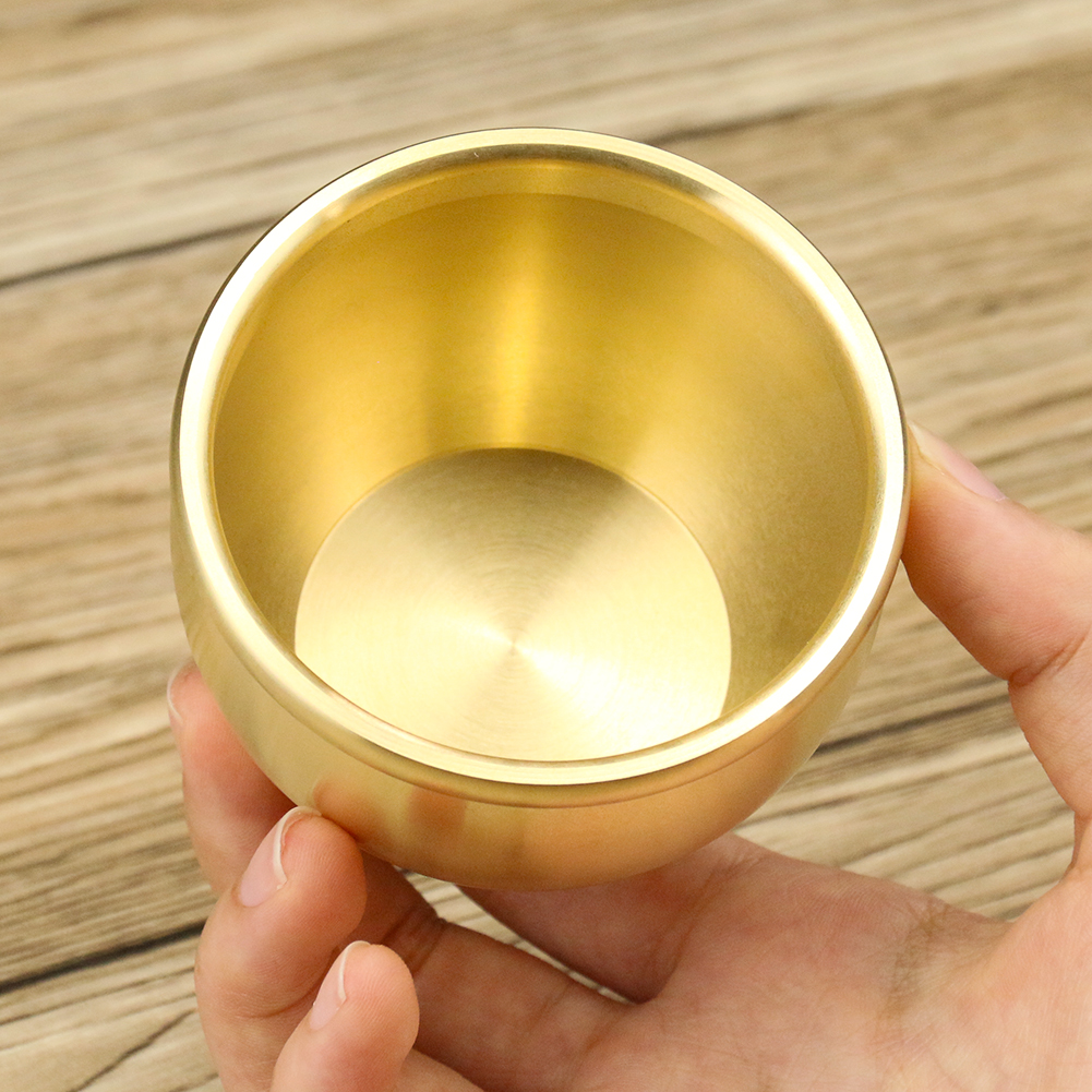1pc reine Kupfer Tee tasse glatt gebürstet Metall Zylinder Ornament Haushalts opfer bietet Weihrauch brenner Wasser Tasse Dekor Schüssel – Detail 5