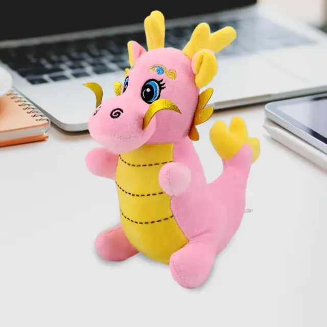 Jouets en peluche de dessin animé du zodiaque, mascotte de l'année du  dragon chinois, décor du Nouvel An 2024, animal en peluche doux, beurre de  dinosaure, 28cm - AliExpress