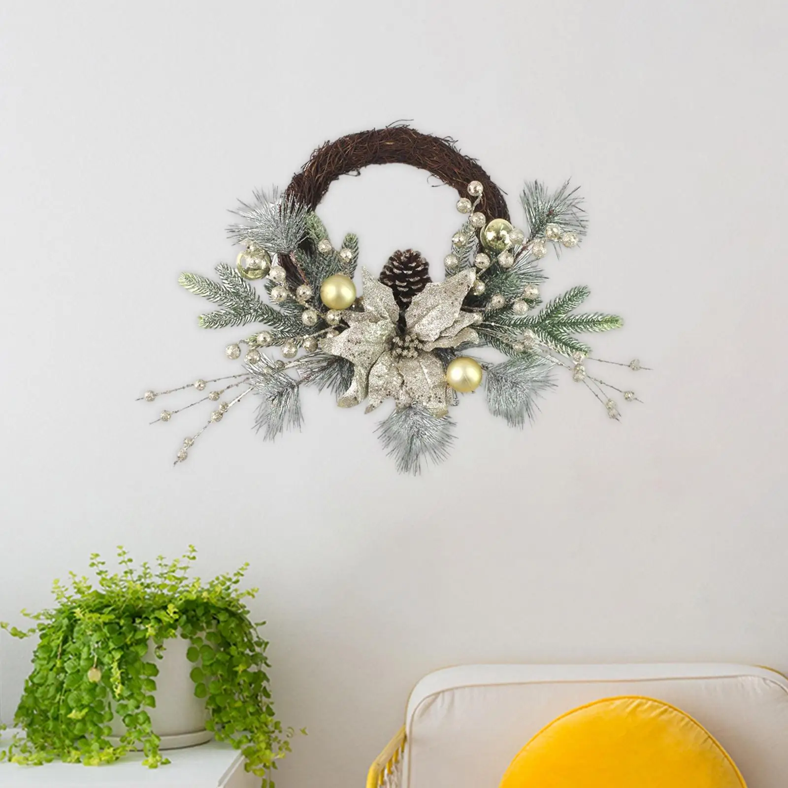 Christmas Door Wreath Holiday Party Decor Christmas Wreath Christmas Vine Wreath for Xmas Outside Farmhouse Wall Wedding