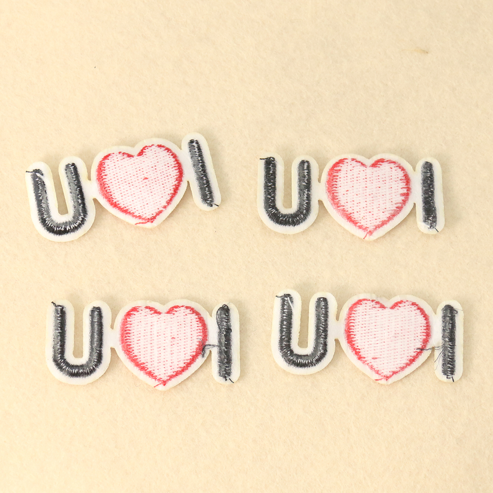 2PCS Kreative Minimalistischen Design Liebe Brief Stickerei Patch Kleidung Tasche DIY Loophole Scrapbooking Zubehör Dekorative Handwerk – Detail 2