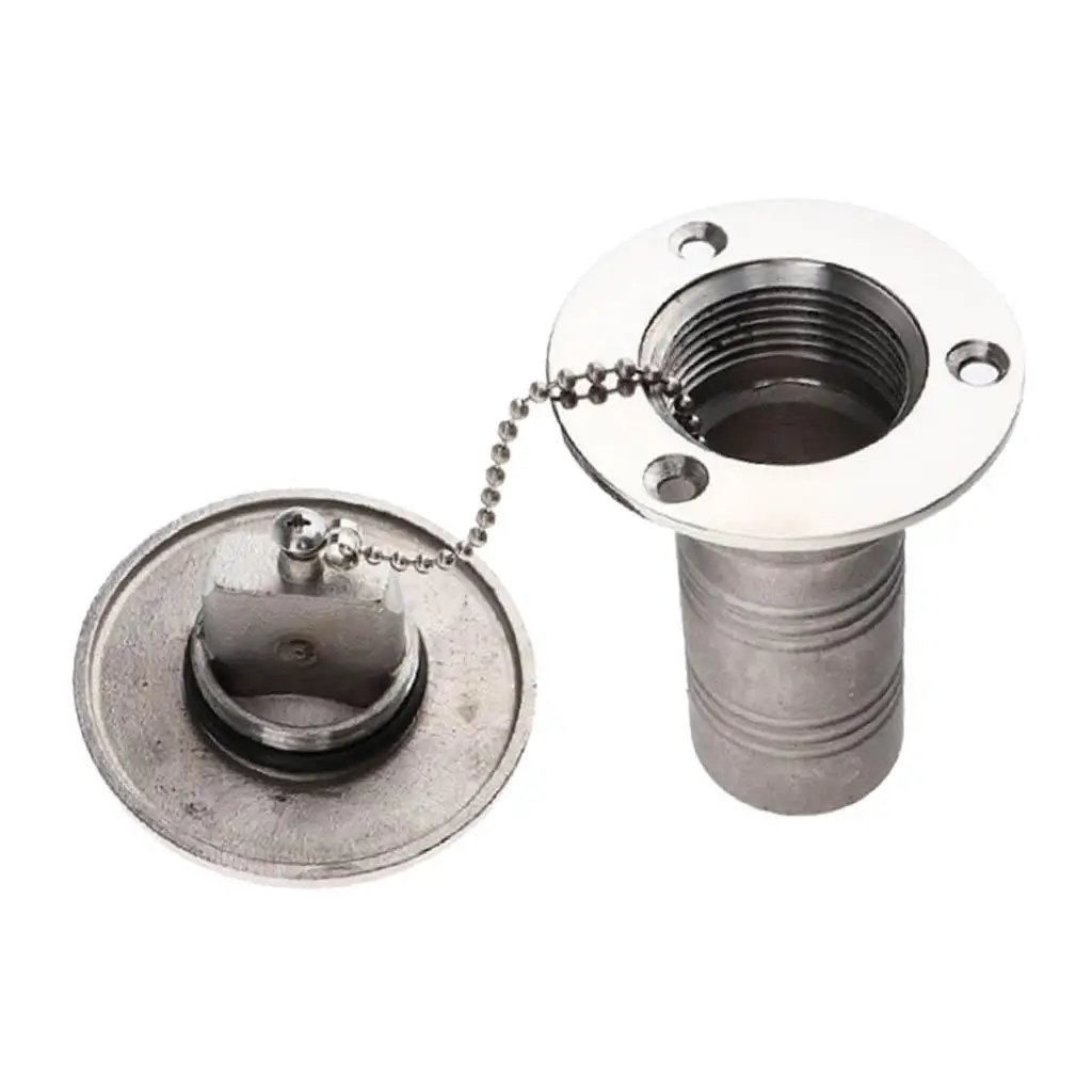 Boat  50mm Neck Filler Neck With Tank Cap And Stainless Steel Chain, Stainless