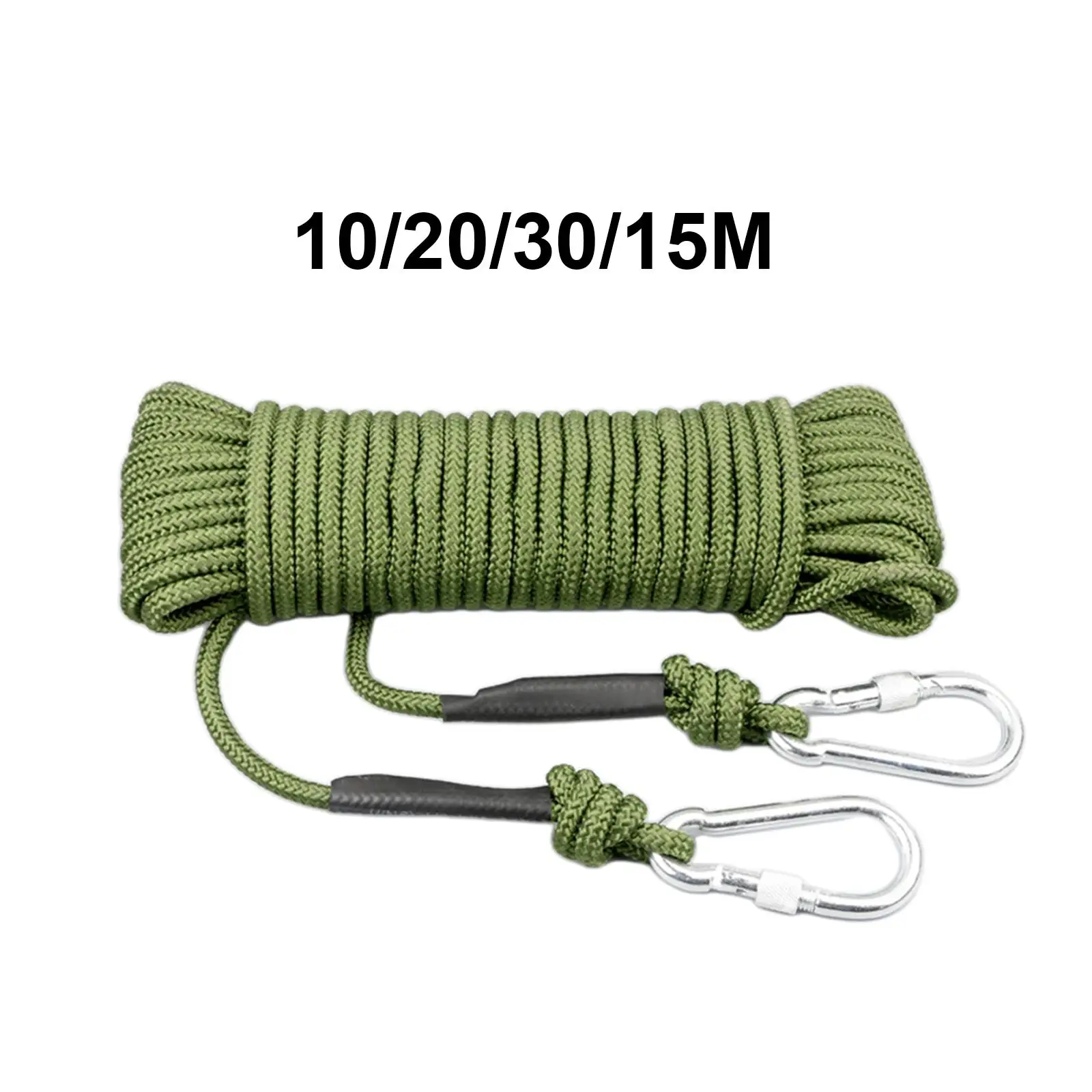 Outdoor Rock Climbing Rope Fire Escape Equipment with Steel Wire Hooks Green Lanyard Core Gear for Emergency Ice Climbing Hiking