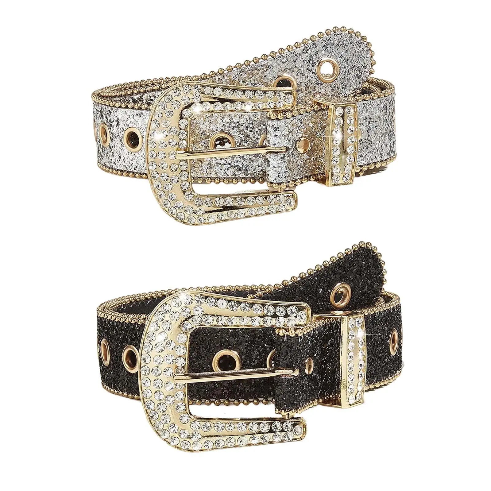 41inch Length Women PU Leather Waist Belt Eyelet Belt Metal Prong Buckle Casual Pin Buckle Waist Band for Anniversary Gift Party
