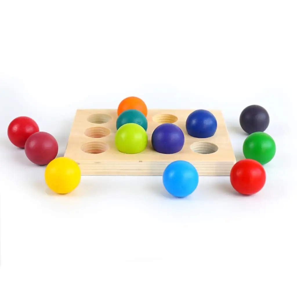 Wood Multicolor Sorting Board Matching Game for Age 3 4 5 6 7 Years Old