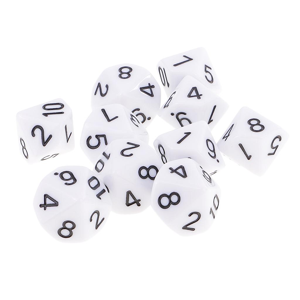 10pcs 10 Sided Dice D10 Polyhedral Dice for Games