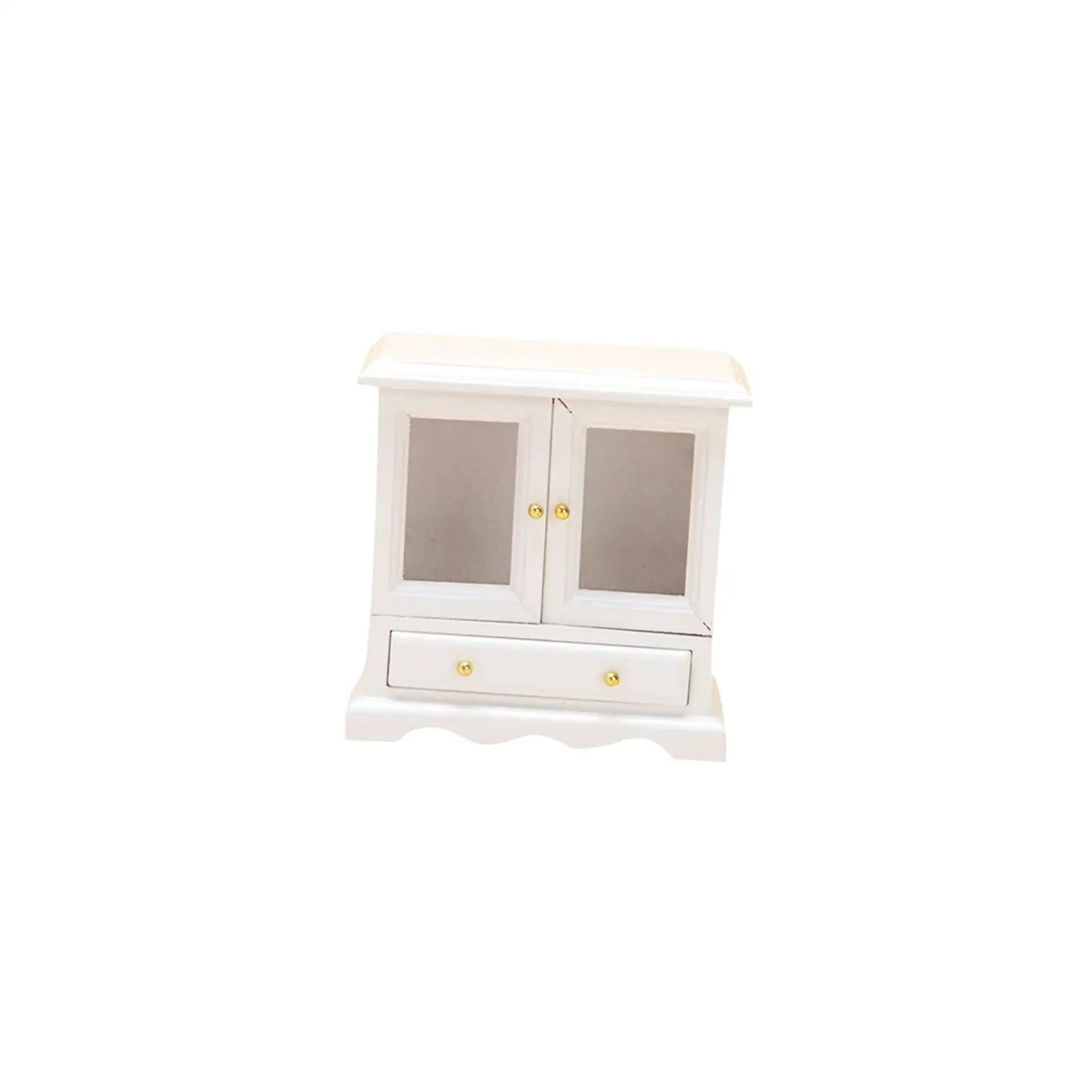 1:12 Scale Doll House Kitchen Sideboard Floor Cabinet Miniature Wooden Model Doll House Accessories for Kitchen Measure 3x3inch
