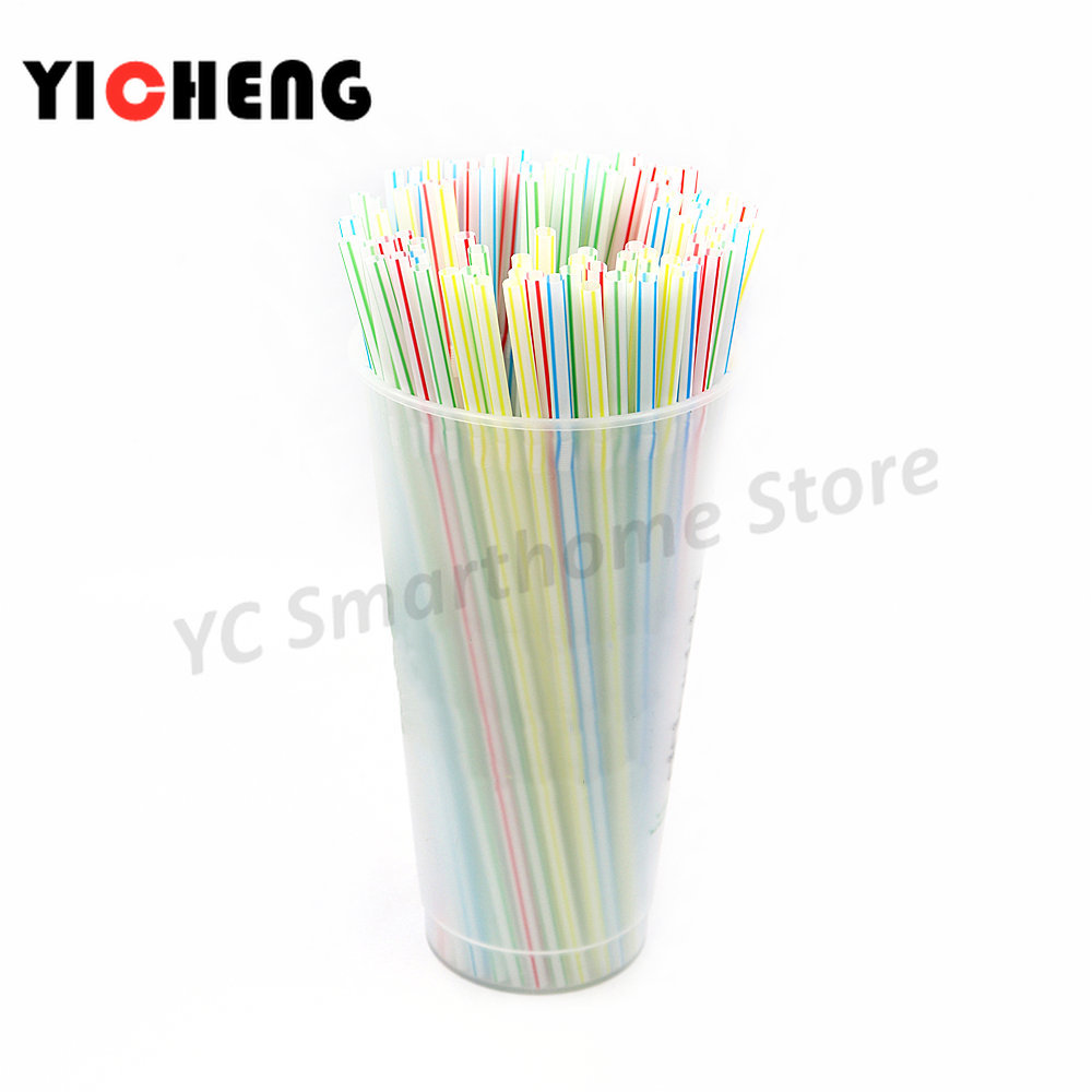 Description Picture 2 of item100Pcs Elbow flexible straw fruit juice carbonated beverage coffee milk tea coke straws plastic A drinking straw