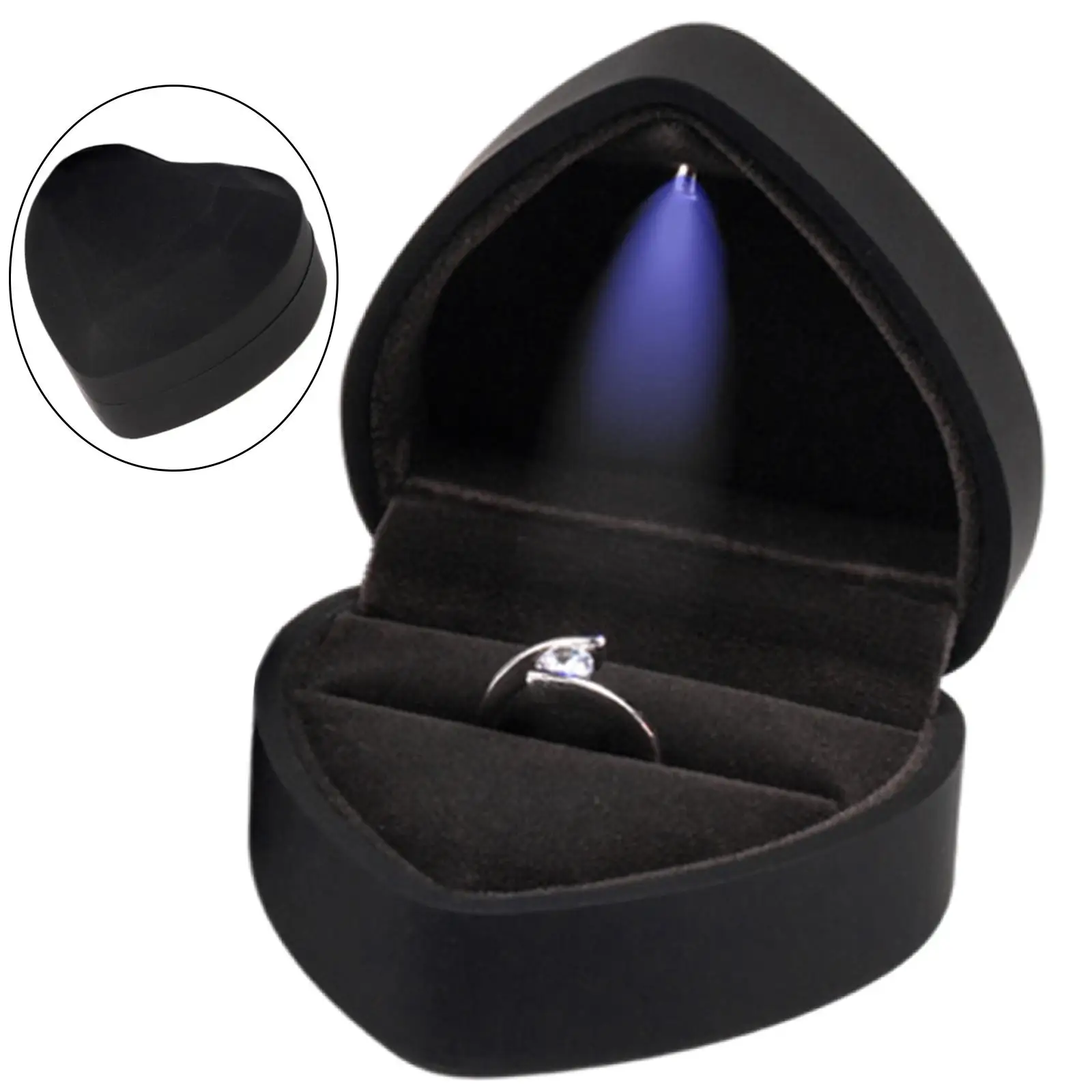Ring Organizer Box Heart Shaped Gorgeous Diamond Cut for Jewelry Packaging