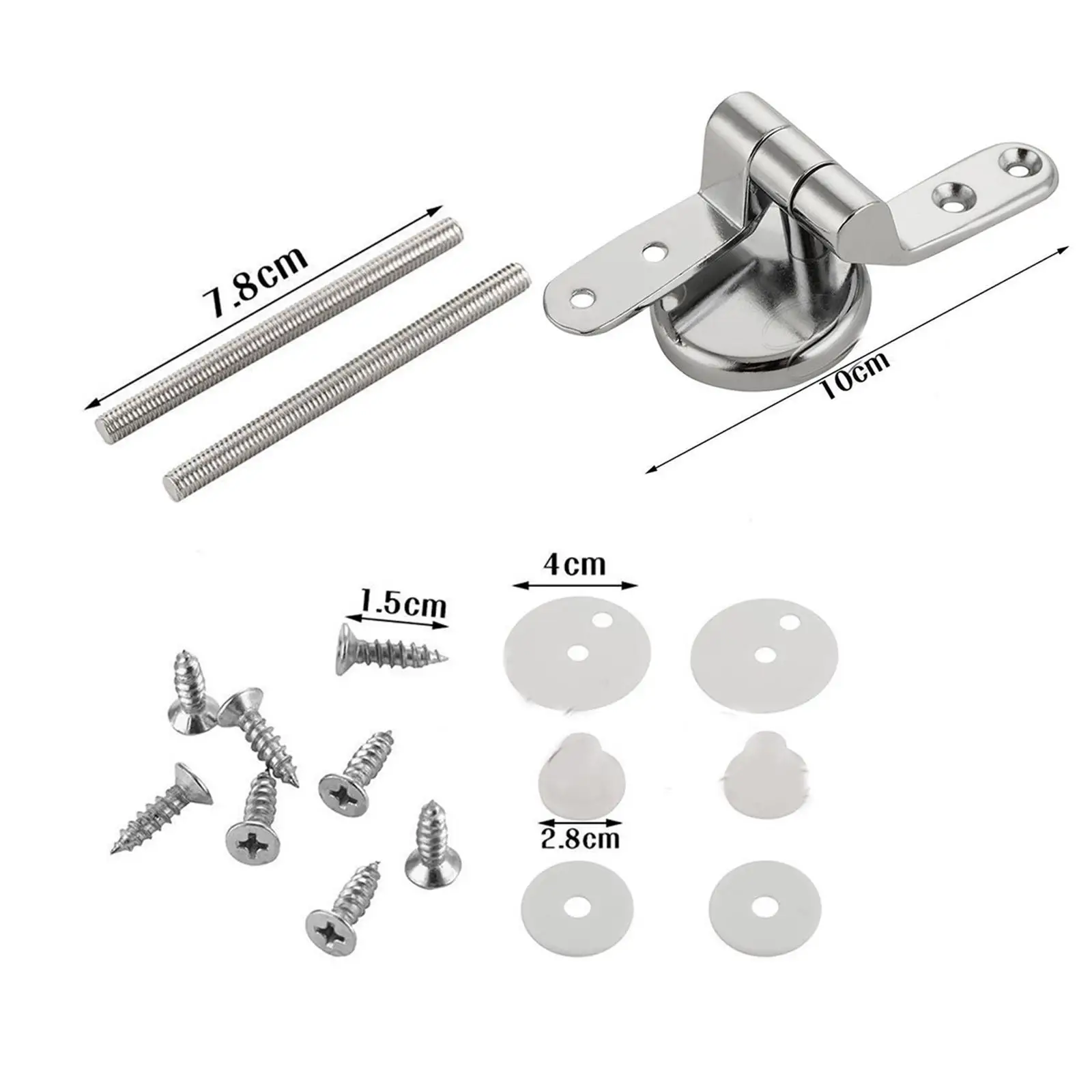 Universal Toilet Seats Hinges for Toilet Lid with Screws and Accessories Zinc Alloy Finished Simple to Install Toilet Repairing
