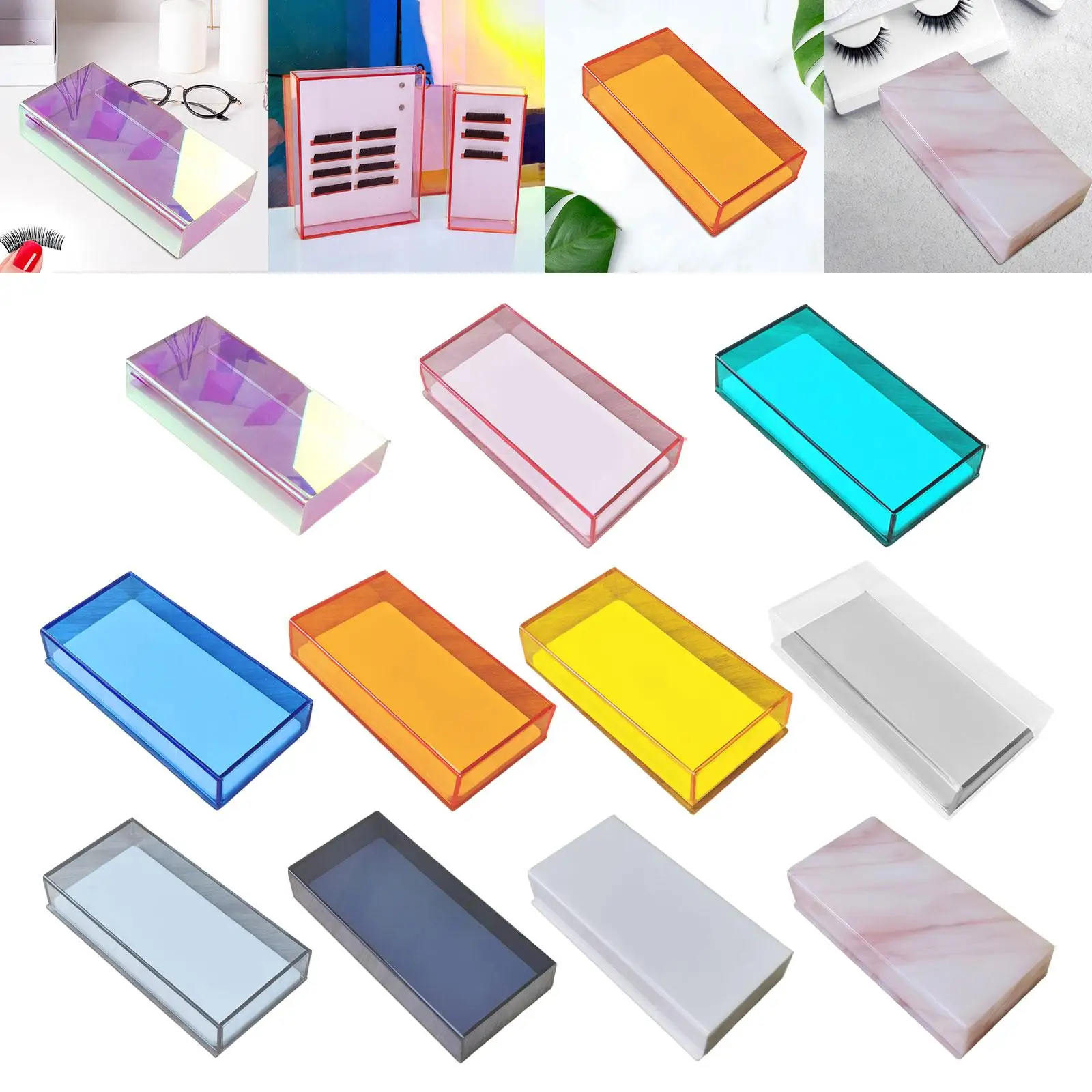 Acrylic False Eyelash Storage Box, Lash Holder Display Box, Durable Travel Professional Organizer, Empty Lashes Container