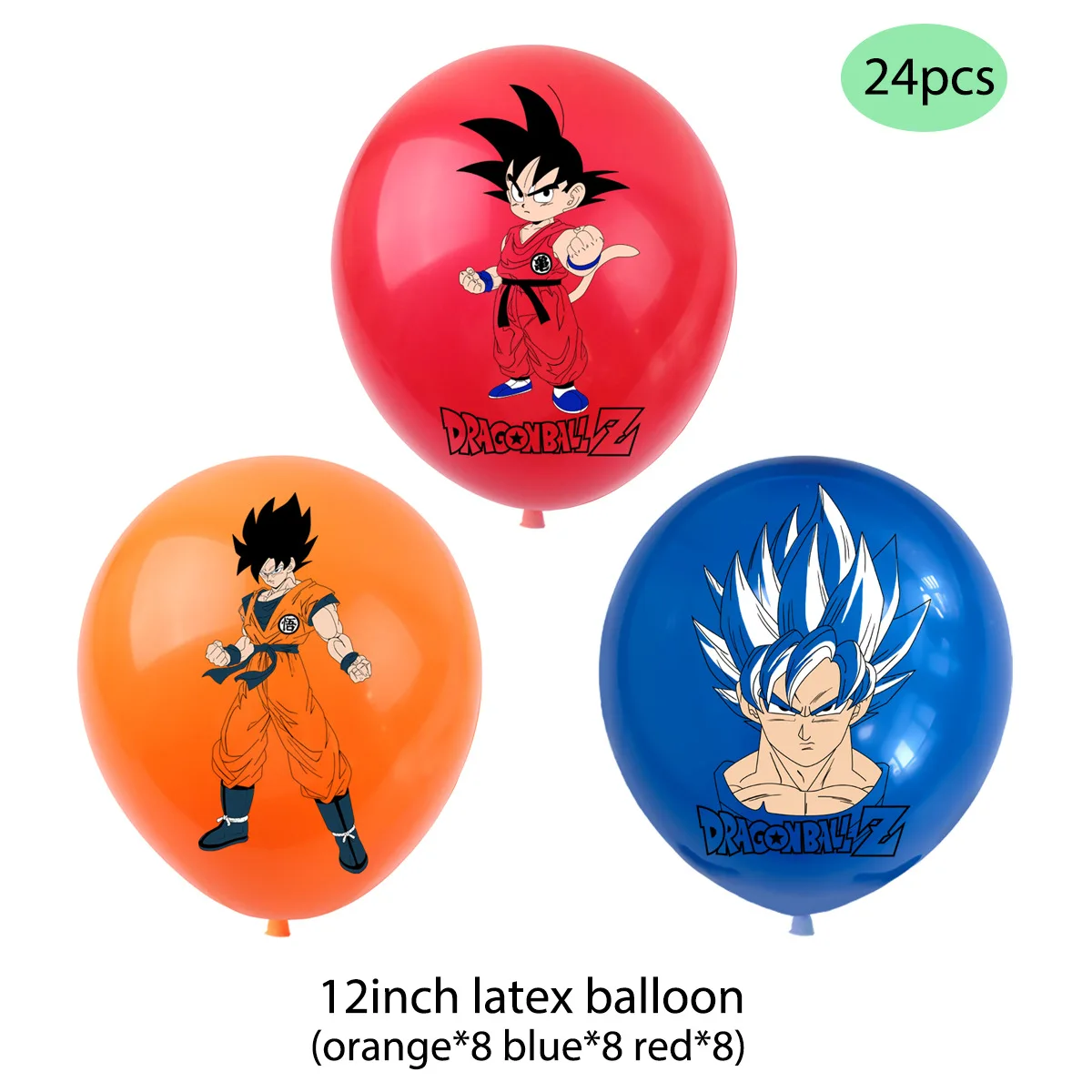 Dragon Ball Z Birthday Party Decoration Anime Tableware Invitation Cards Banner Backdrop Poster Cake Topper Number Balloon Set