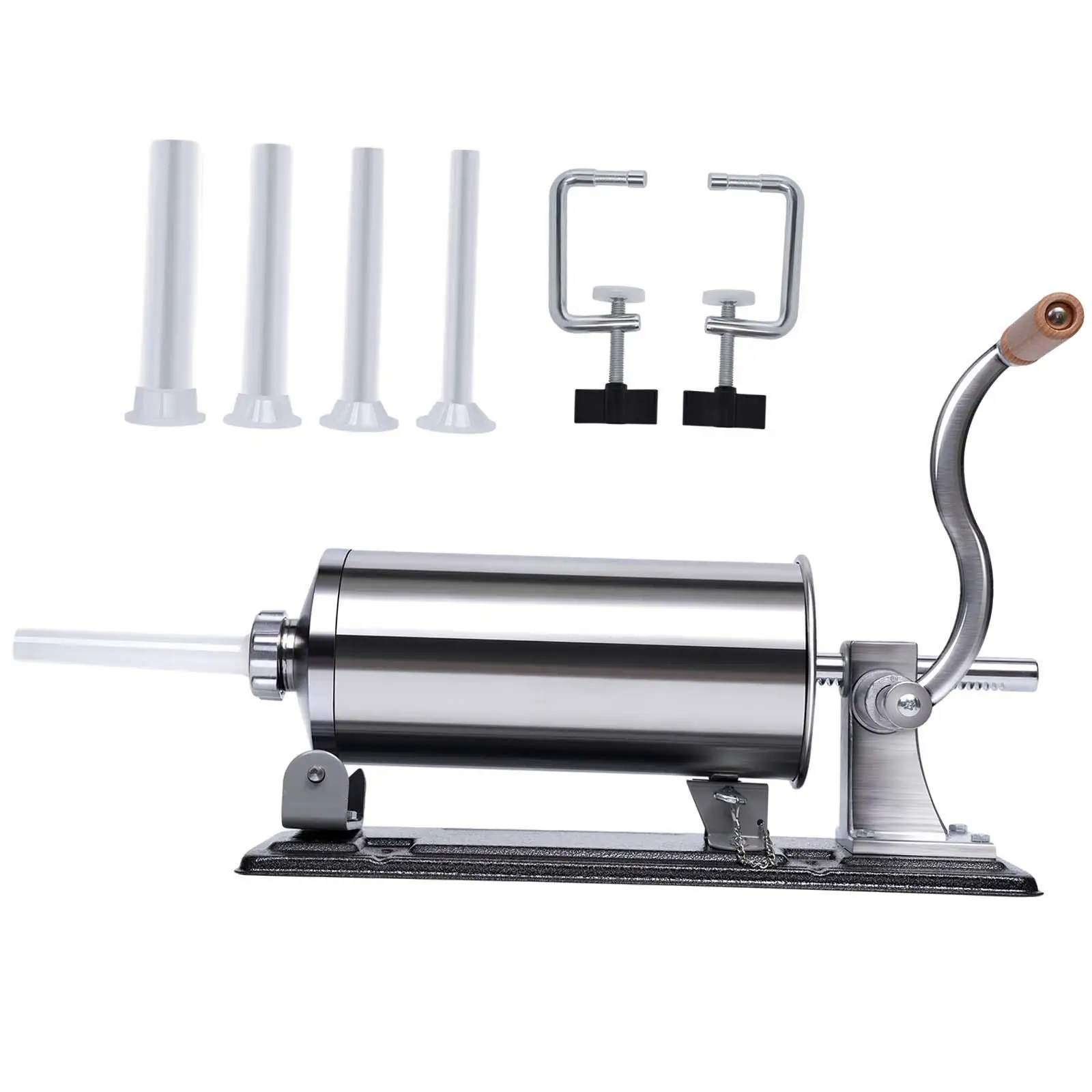 Commercial Sausage Stuffer with 4 Filling Nozzles Attachment Stainless Steel Meat Grinder Meat Stuffing Maker Kits for Sausage