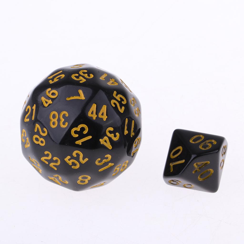 10 Pieces Acrylic Polyhedral Dice Set D4 D6 D8 D10 D12 D20 D24 D30 D60 Dice for Table Game Party Game Accessory 