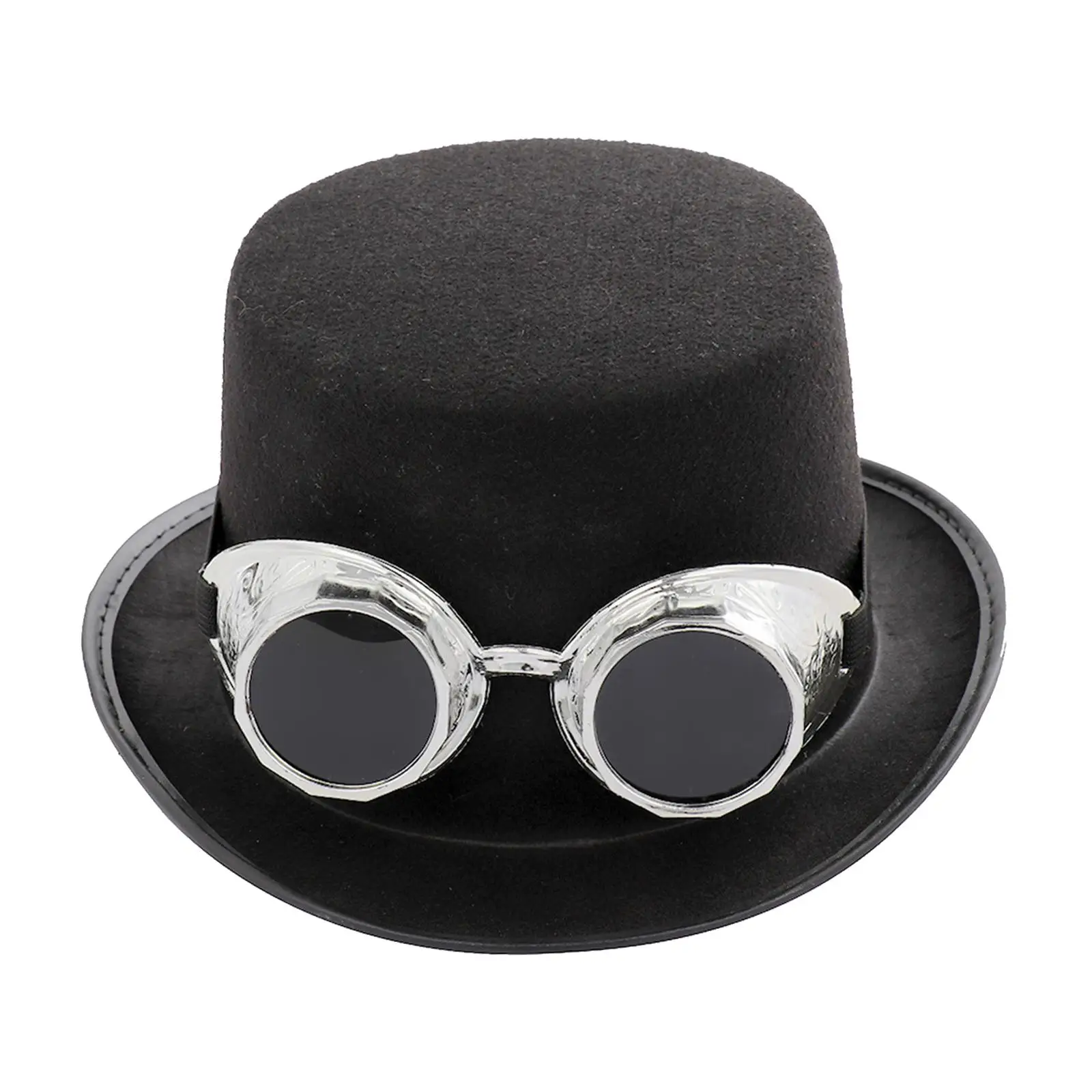 Goth Steampunk Top Hat with Goggles Cosplay Costume Hat Head Wear Gift