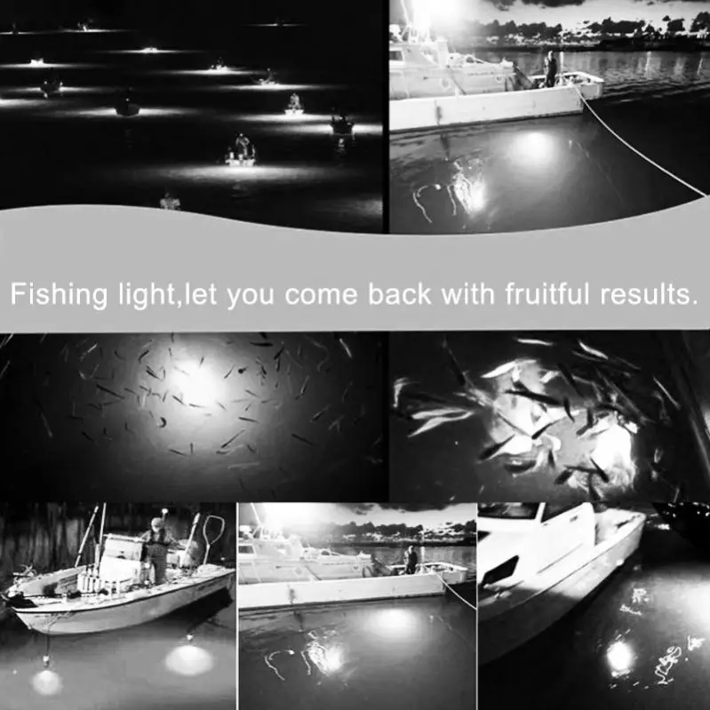 Fishing Light  144LED Submersible 12-48V Underwater Fish Finder Lamp with 5M Power Cord for Night Fishing Attractant More Fish boatpluglight