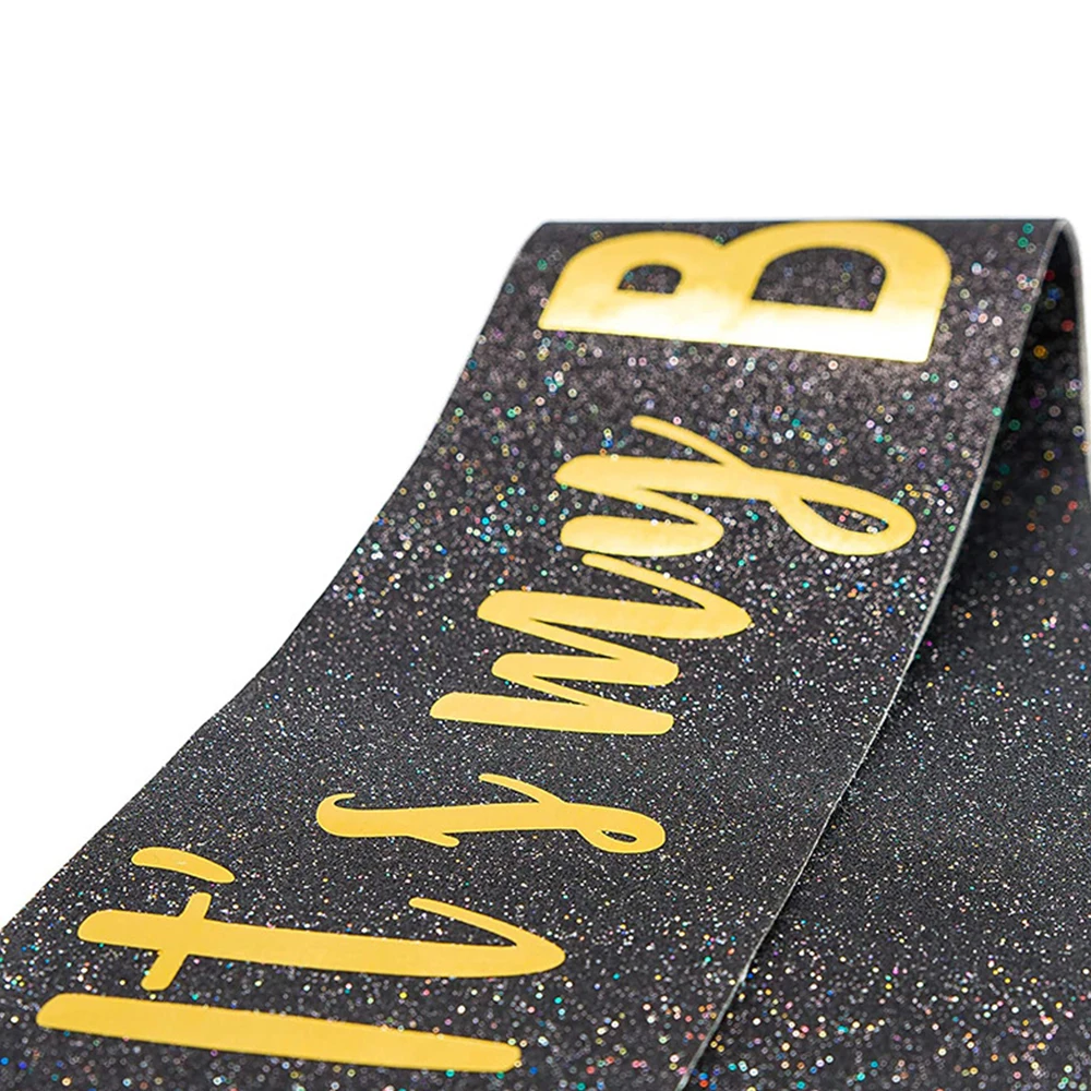 1Pc Glitter Zeremonie Gürtel Geburtstag Königin Party Strap Geburtstag Mädchen Glitter Band Geburtstag Partei Liefert Glitter Zubehör – Detail 7