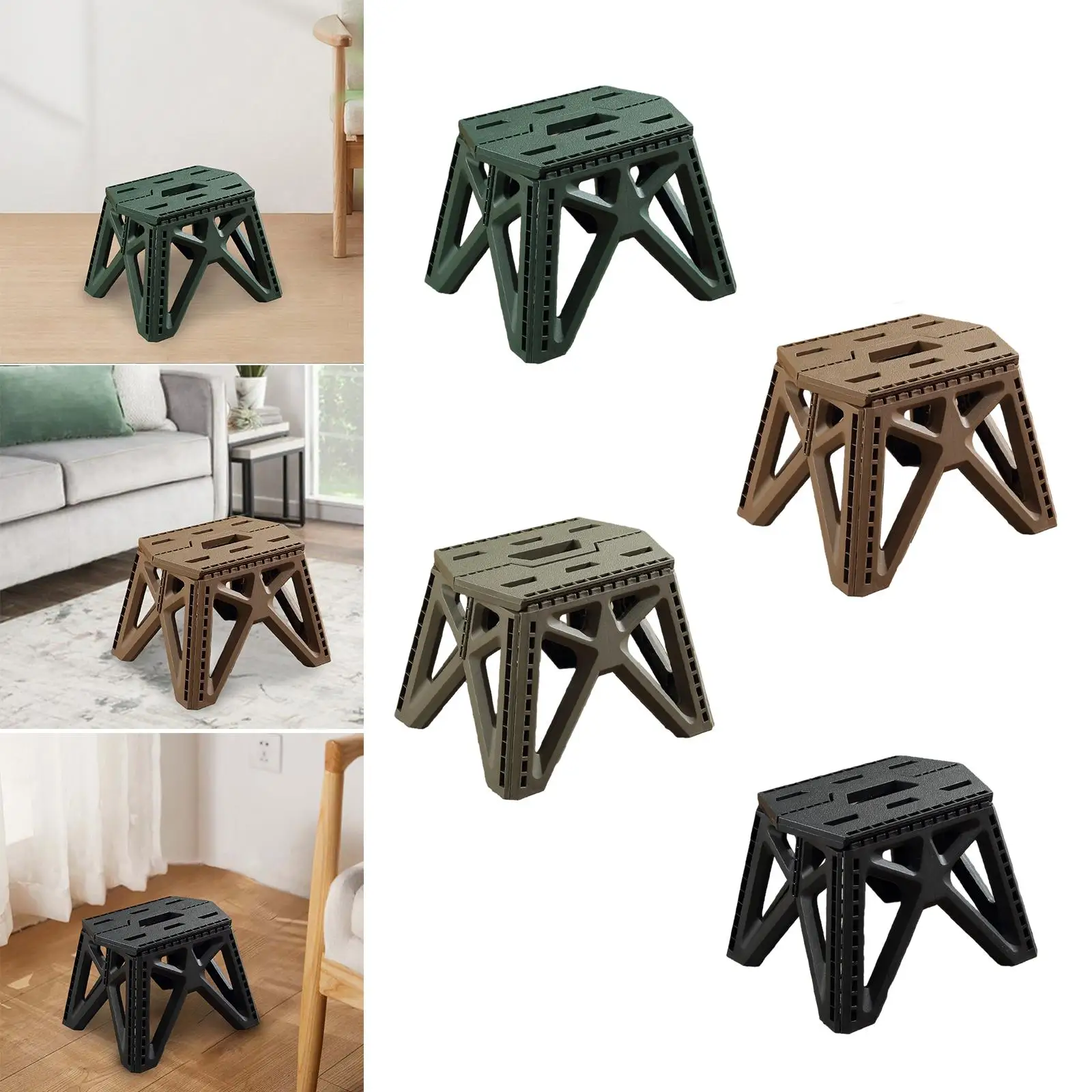 Foldable Camping Stool Collapsible Stool Lightweight Furniture Outside Foldable Stool Chair for Picnic BBQ Backyard Patio Yard