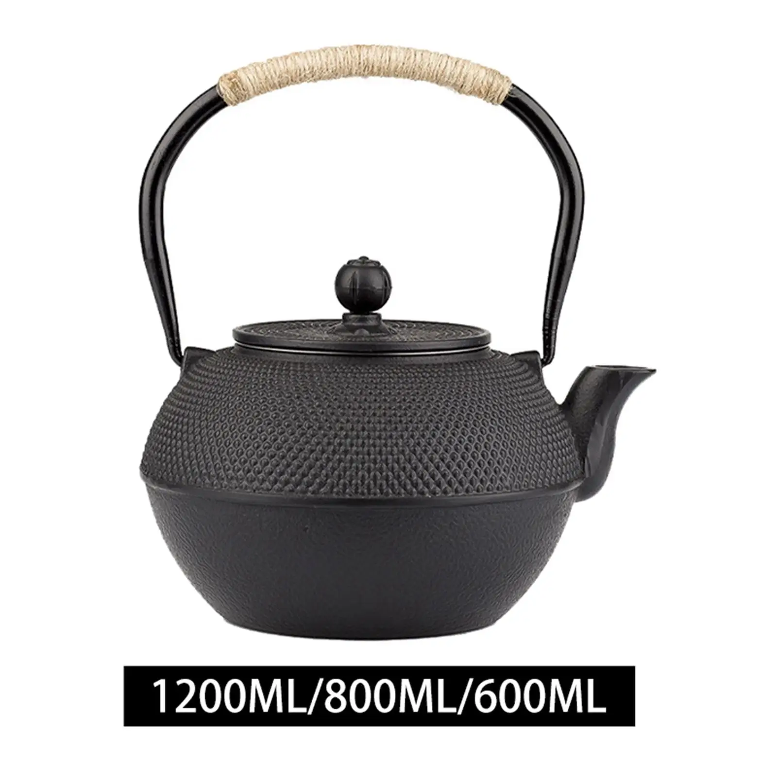 Cast Iron Teapot Tea Kettle for Parents Wood Stove Use ,Enameled Interior to Prevent Rust Pearl Embossing Pattern