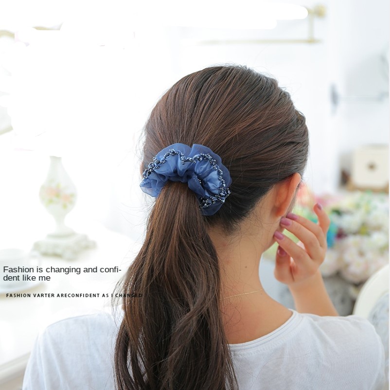 . Elegantes Blumen haars eil Kristall Pferdes chwanz Gummiband · Haarring Mode Frau Haarschmuck резинки для волос детям – Detail 2