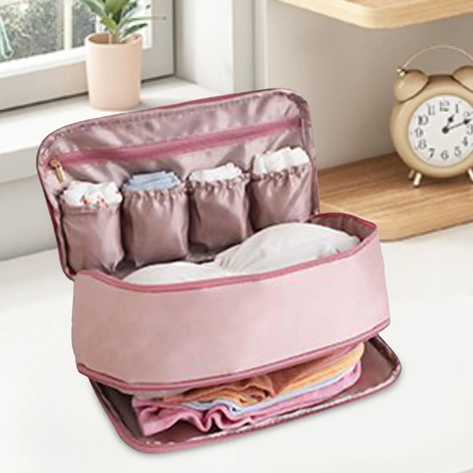 Travel Organizer Underwear Bag Toiletry Bag Lightweight Packing Cube Storage Bag for Socks Travel Men Women Large Bra Cosmetic