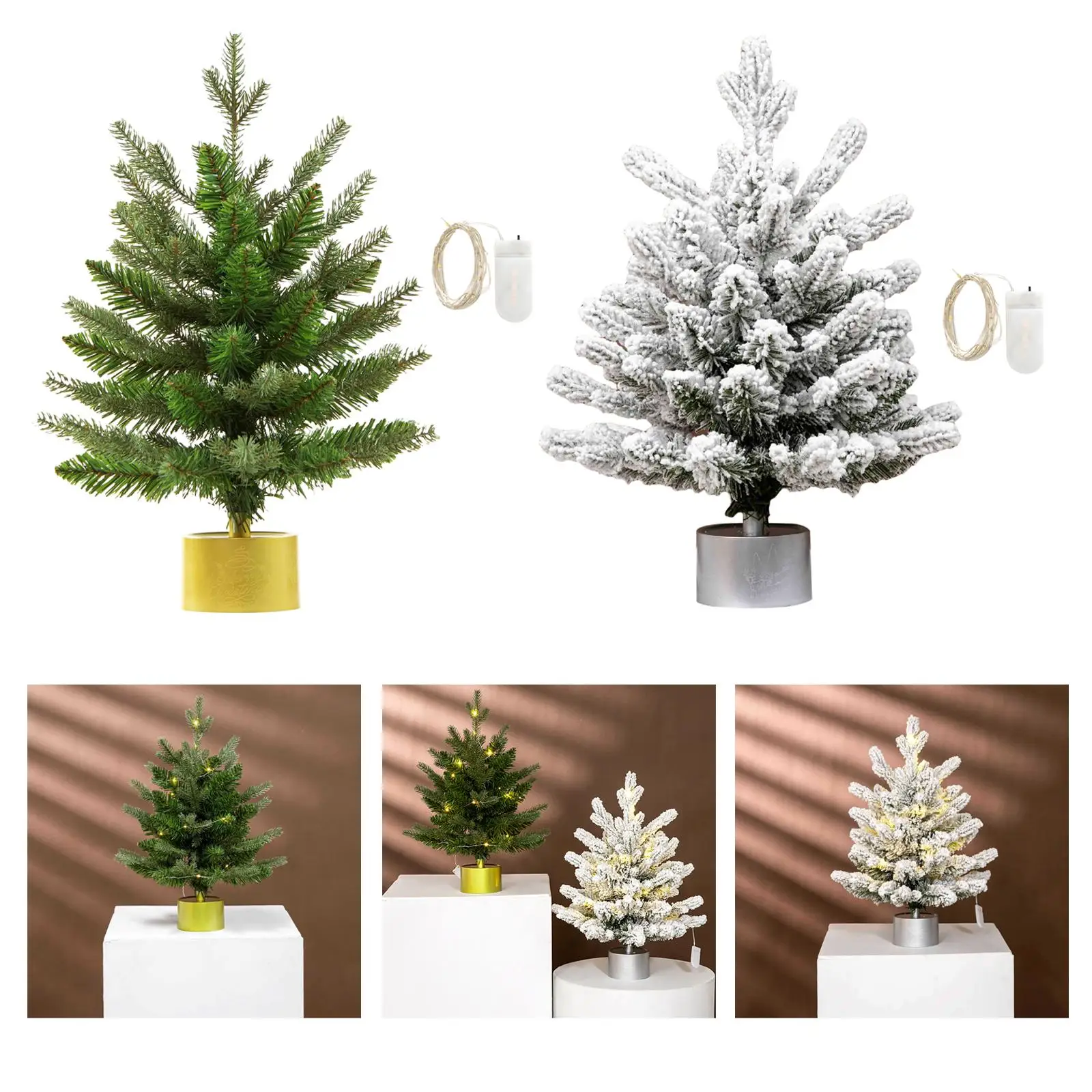 Creative Mini Christmas Tree with Lights Birthday Gift Ornaments Christmas Tree Music Box for Table Top Party Festival Birthday