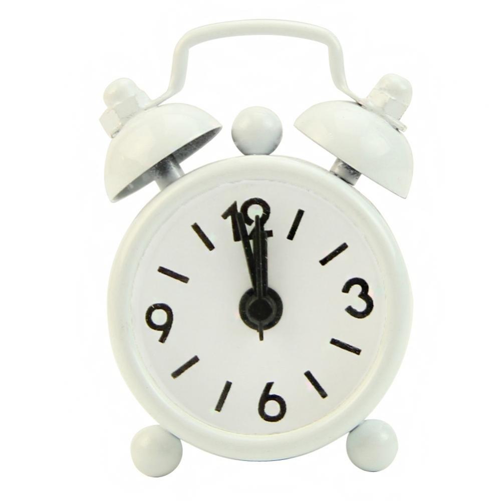 Description Picture 6 of itemPortable Mini Alarm Clock Retro Round Number Clock Double Bell Desk Table Clock Durable Digital Quartz Clock Home Decoration