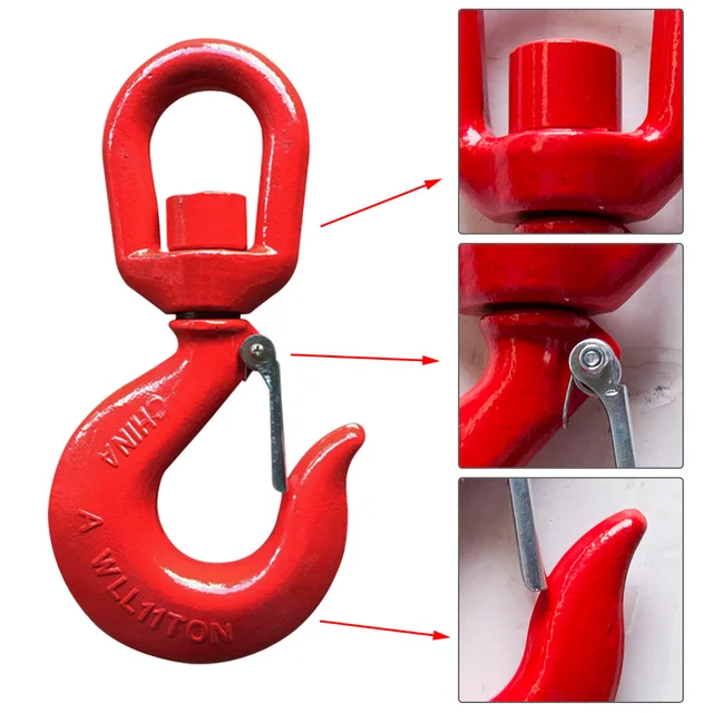 1 Ton Alloy Steel Eye Hook to Swivel with Safety Catch Lifting Hook -  AliExpress
