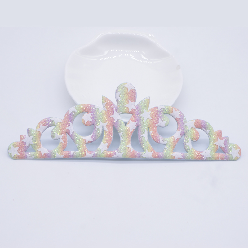 6pcs 140*45mm gepolsterte Glitzer krone Applikationen für Kleidung Hut Näh patches DIY Cake Topper Kopf bedeckung Dekor Zubehör – Detail 8