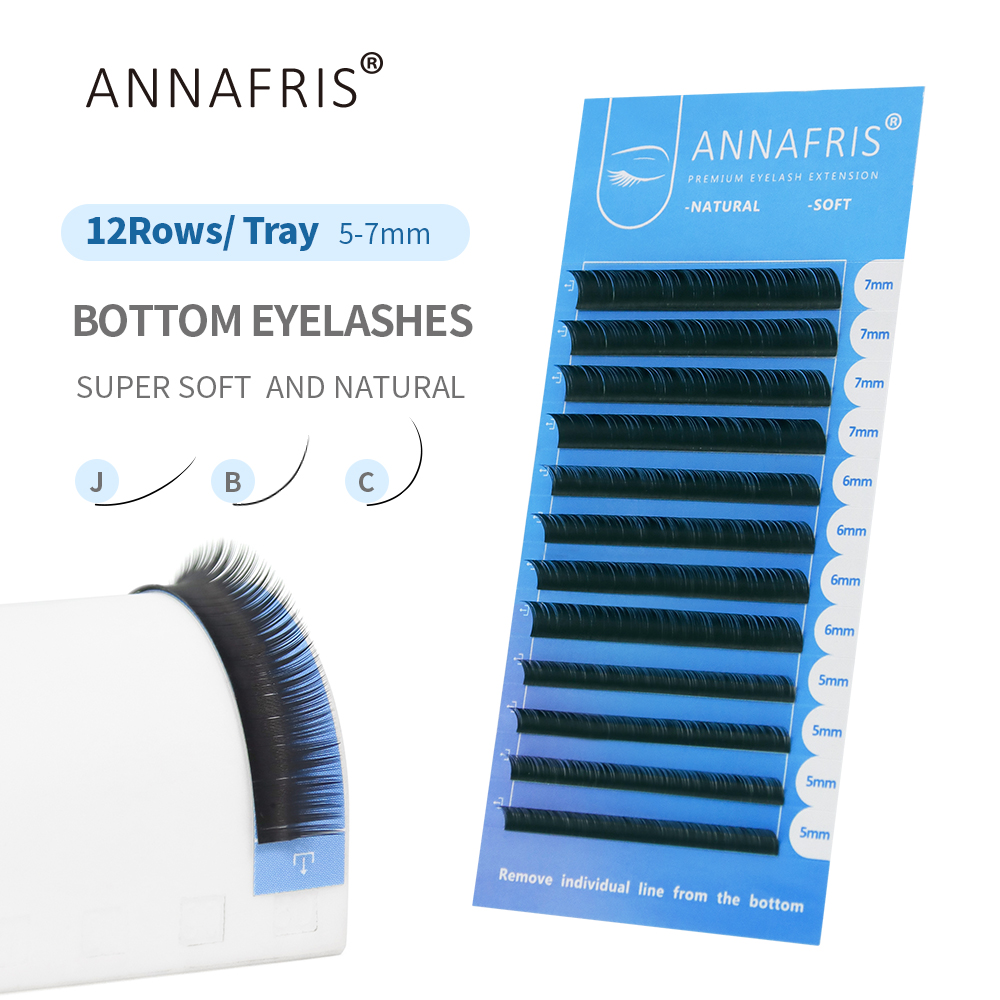 Best of ANNAFRIS Lower Lashes 5-7mm Mix Individual Bottom Eyelashes Extension J / B / C Curl Natural Short Mink Eyebrow Under Eyelash Reviews & Tips