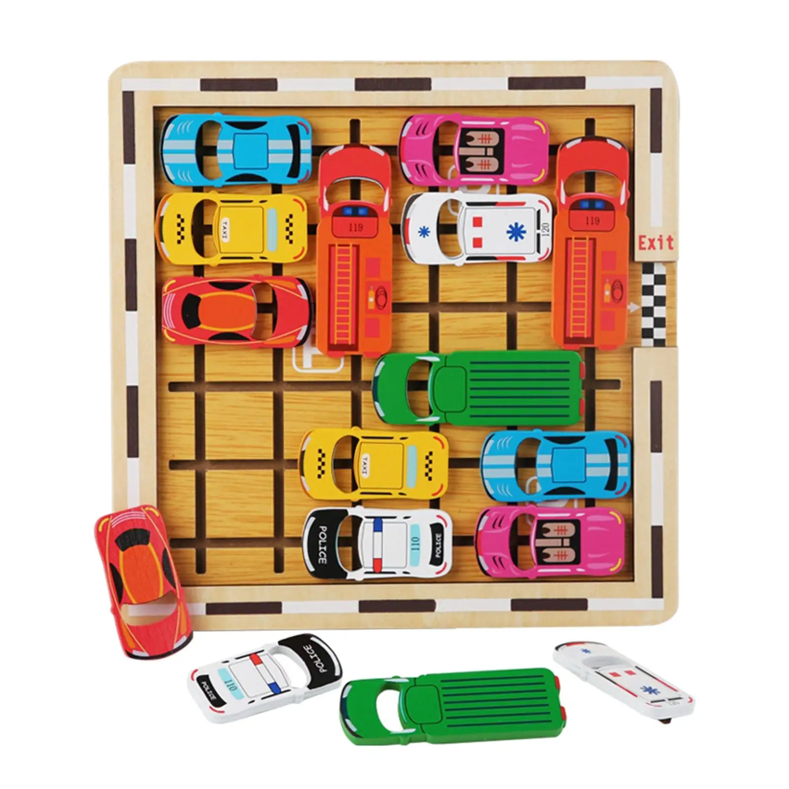 Wooden Early Education Car Exercise Brain Ability Sensory Toy Development Fine Motor Skills for Kids Toddlers Birthday Gifts