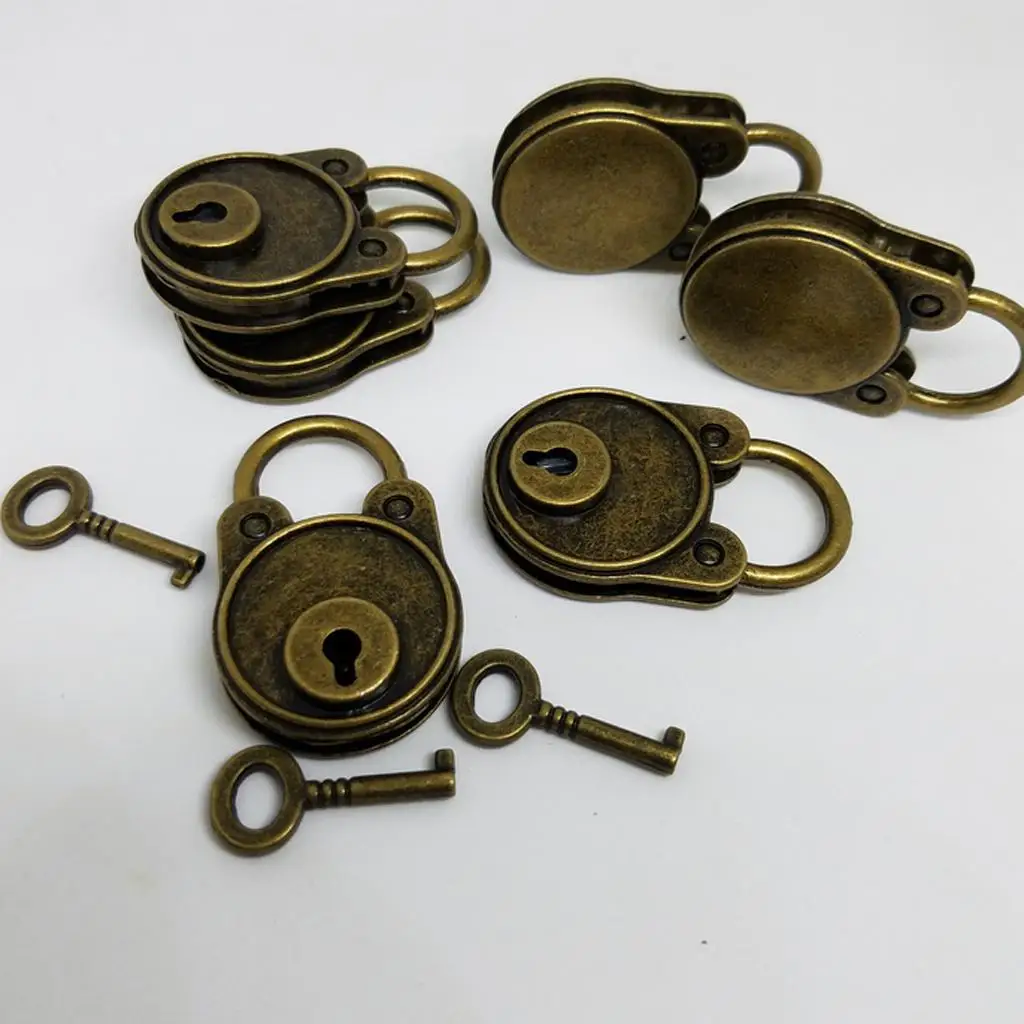 Bear Vintage Mini Padlocks Keyed Lock Jewelry Kids  Drawer Hasp