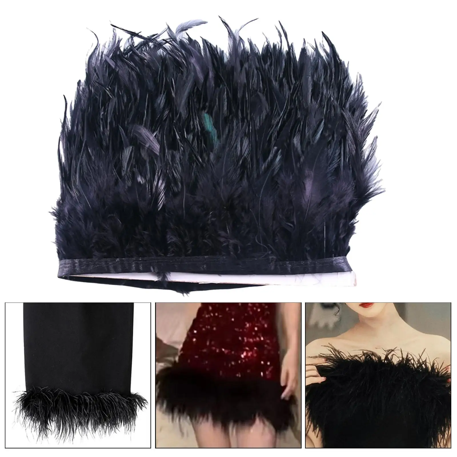Artificial Feather Fringe Trims Ribbon Dressmaking Wide Usage DIY Crafts Stage Costumes Clothes Sewing Crafts for Home Wedding
