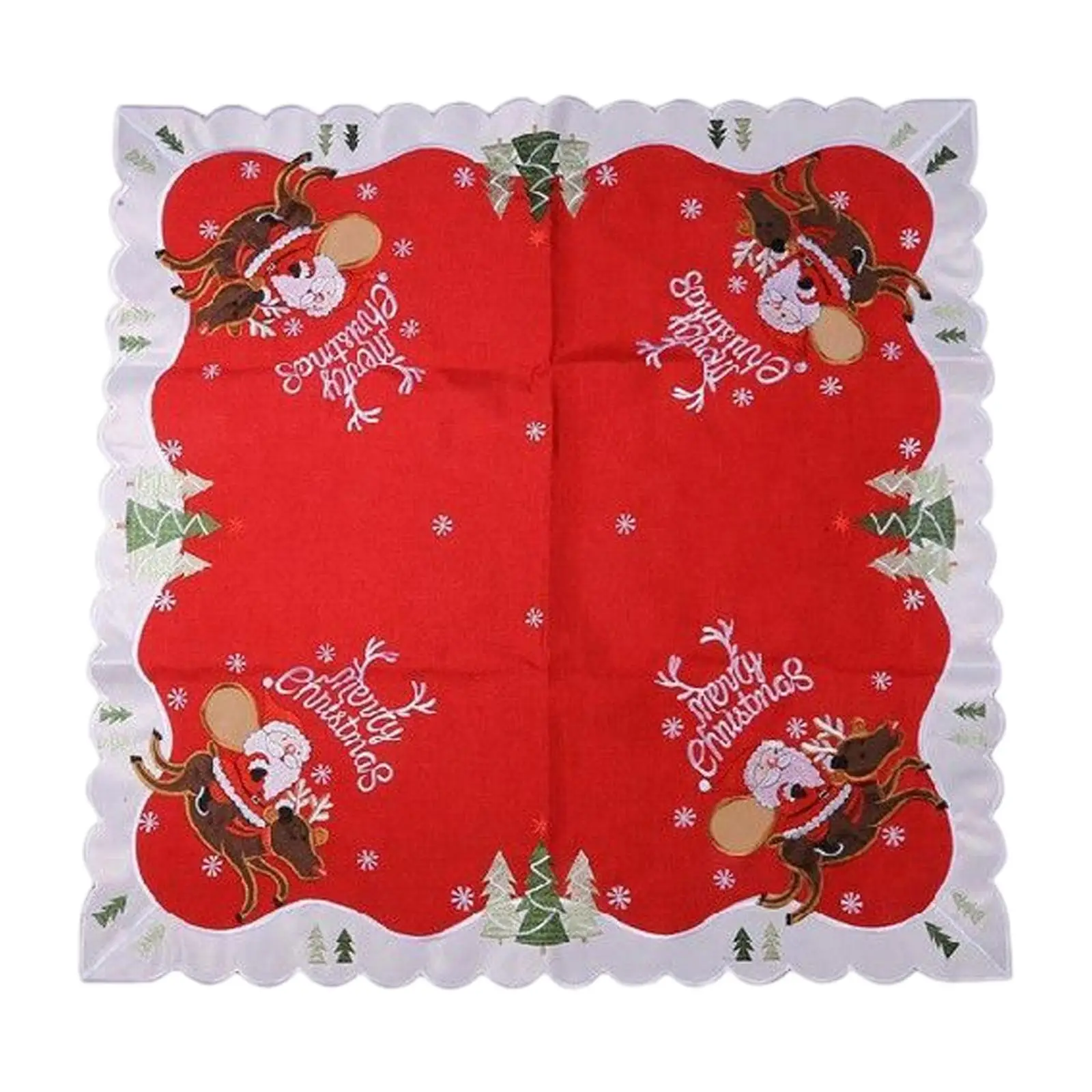 Christmas Holiday Dining Tablecloth Large Polyester Home Decor Washable Round Table Cloth for Picnics Patio Farmhouse Outdoor