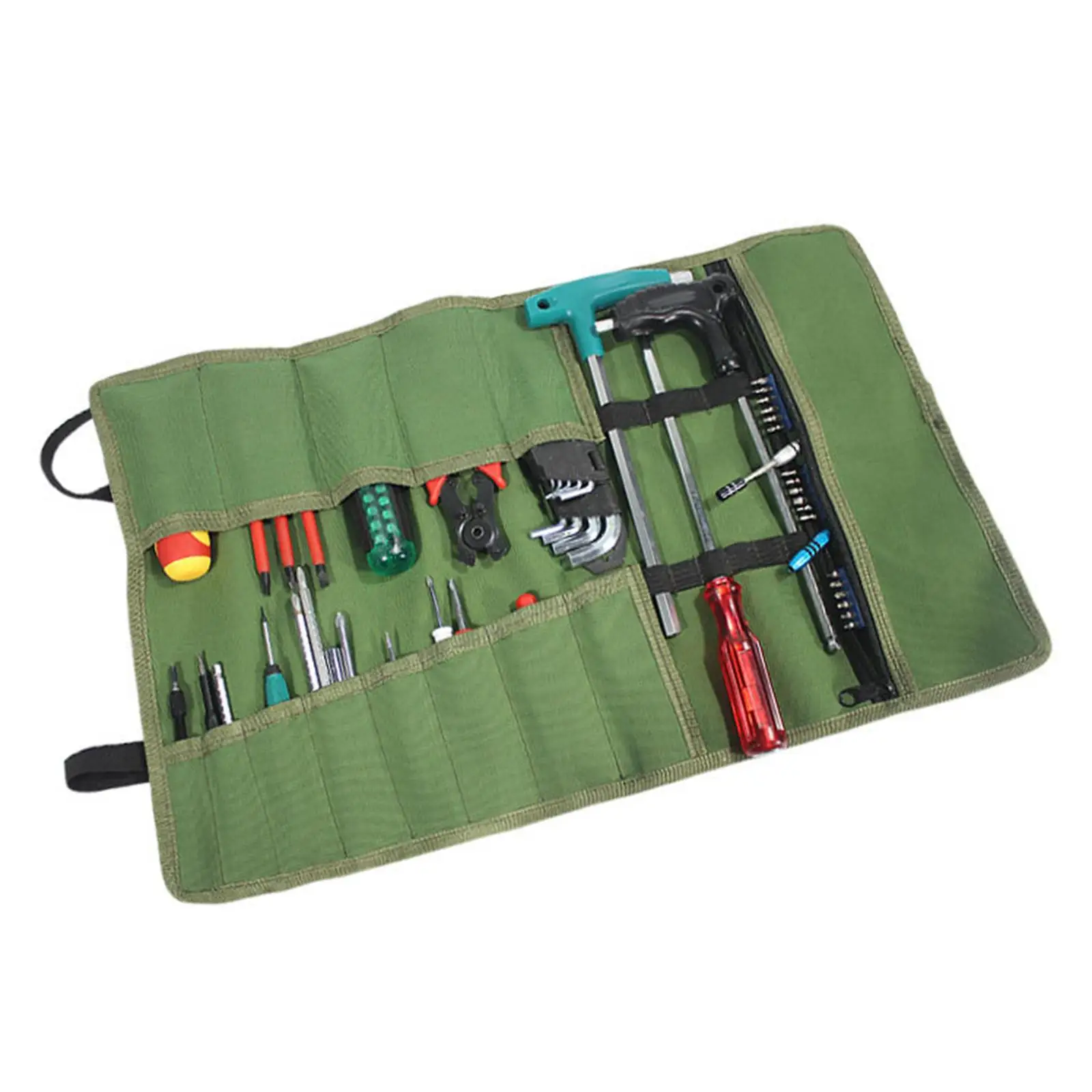 Canvas Tool Bag Devices Universal Storage Roll up Tool Bag Organizer Instrument Pouch for Household Wrenches Screwdrivers Pliers