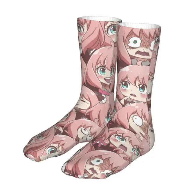 Anya Meme Spy X Family Socks Men's Women's Fashion Anime Manga Socks Spring  Summer Autumn Winter Middle Tube Socks Gifts - AliExpress