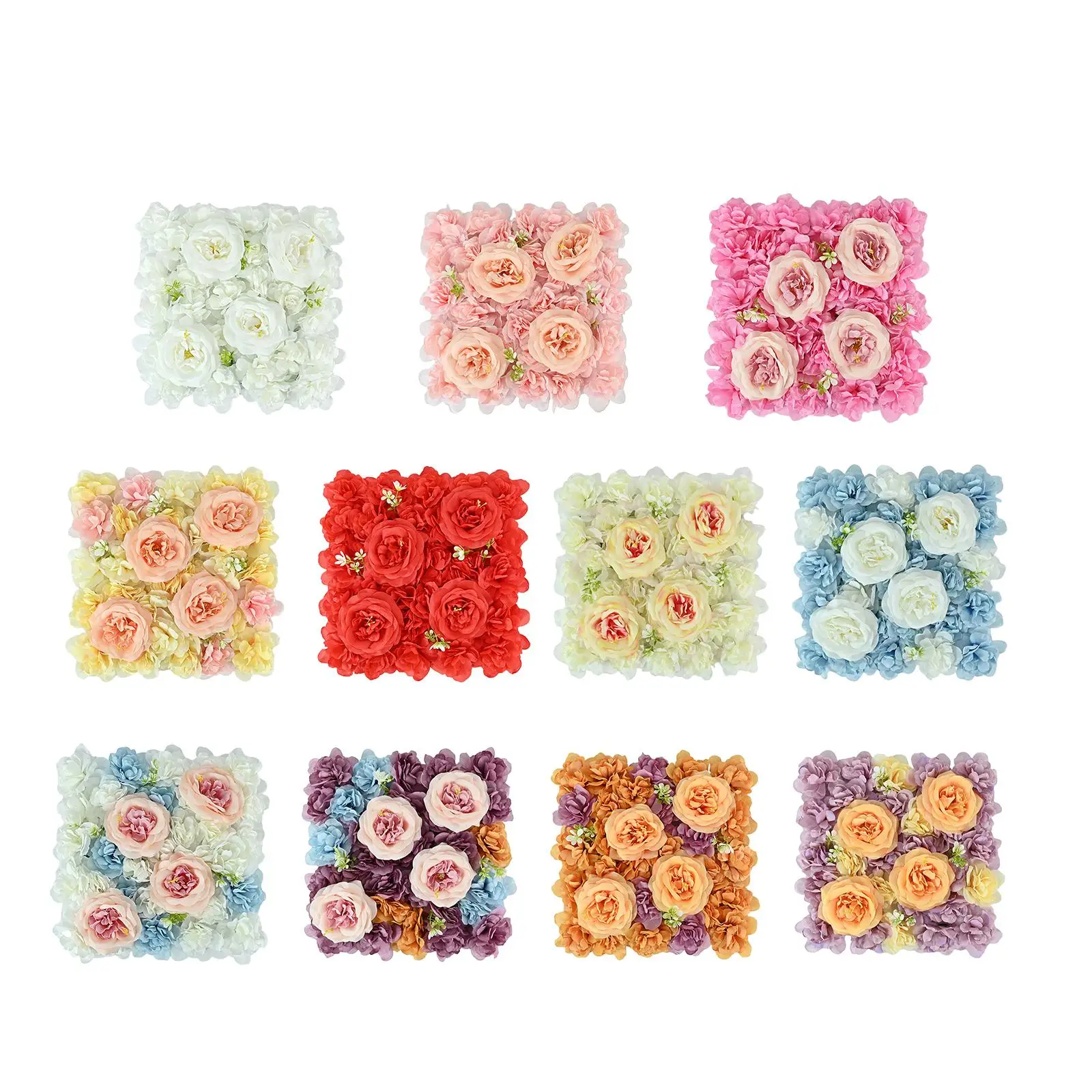Artificial Flower Wall Panel Floral Photo Background for Wedding Event Home