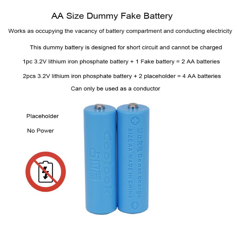 Keine Leistung aa Dummy Fake Batterie Setup für Shell Platzhalter Zylinder leiter für aa Batterie Eliminator Zubehör – Detail 6