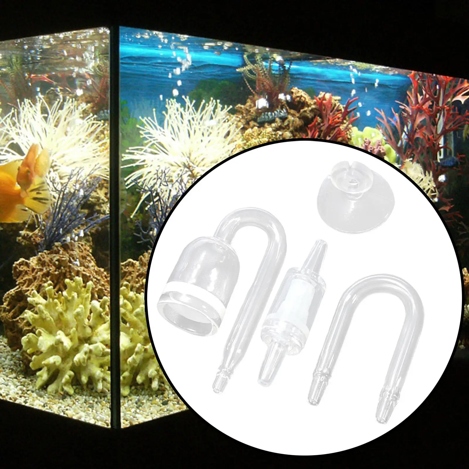 4Pcs CO2 Aquarium Tank Transparent Fish Tank Replacement Freshwater for Rimless Tanks Planted Tank CO2 Regulator