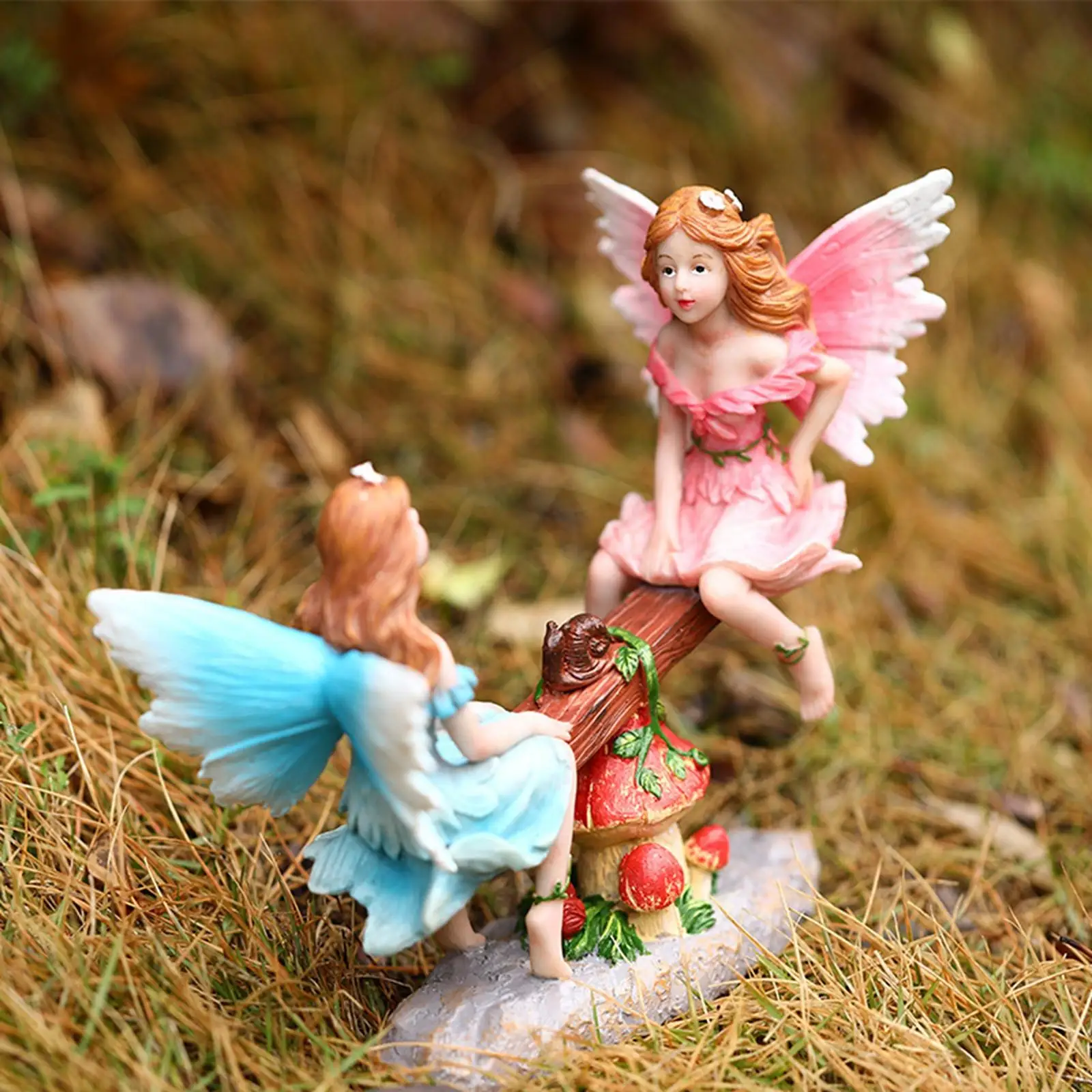 Lovely Garden Fairy Statue Mini Figurine Statue for Garden Backyard Decor