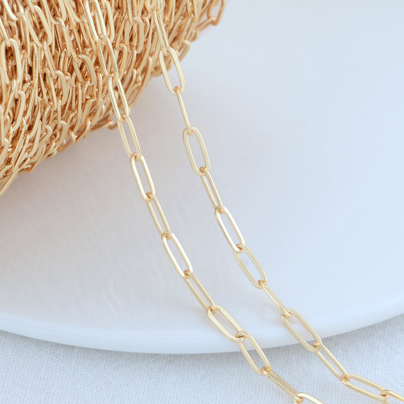 14K vergoldete Messingketten Runde ovale Ketten DIY Schmuckzubehör Halskette Armband Schmuckherstellung Komponenten DIY – Detail 7