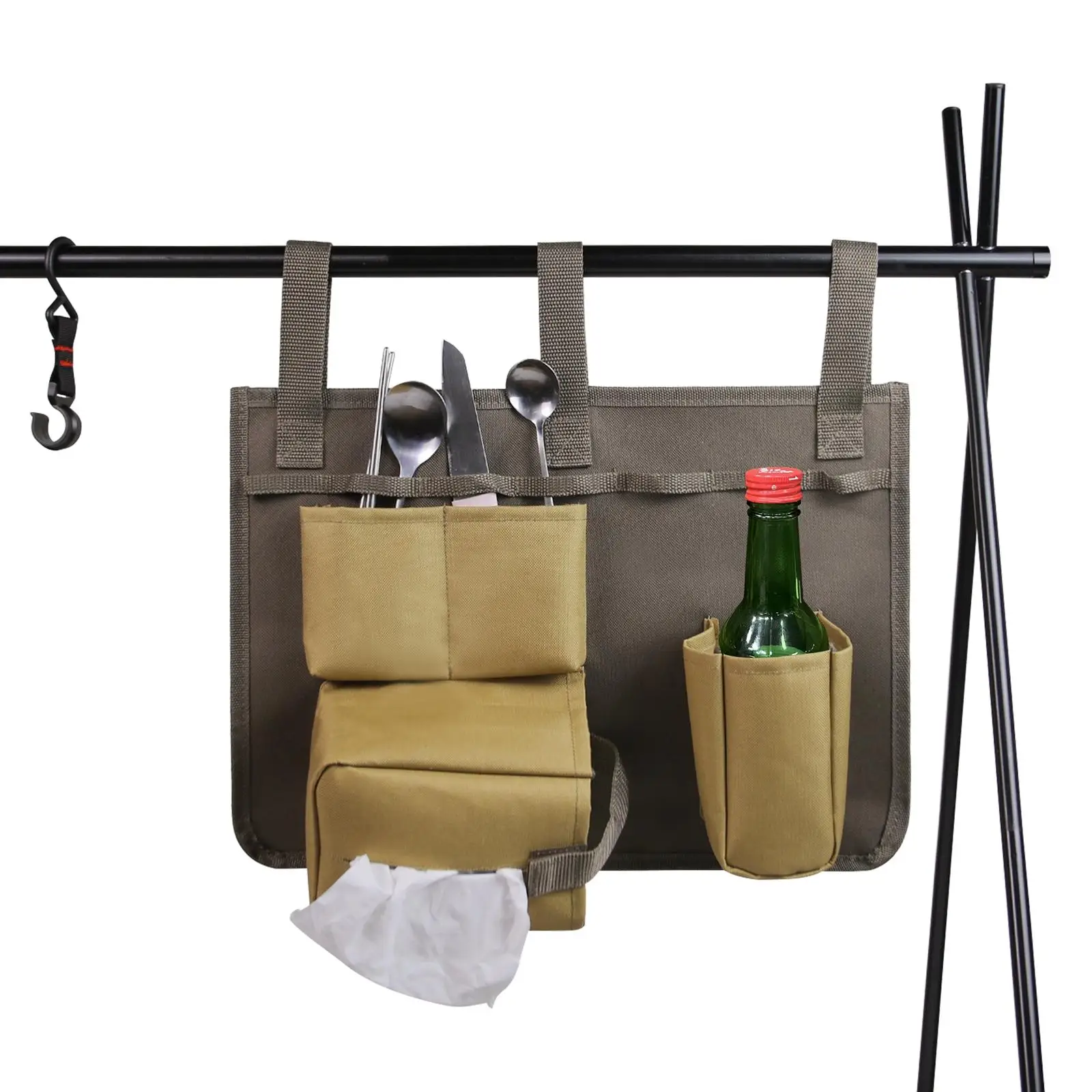 Tableware Storage Bag Cutlery Bag Hanging Carrying Bag Organizer for Camping