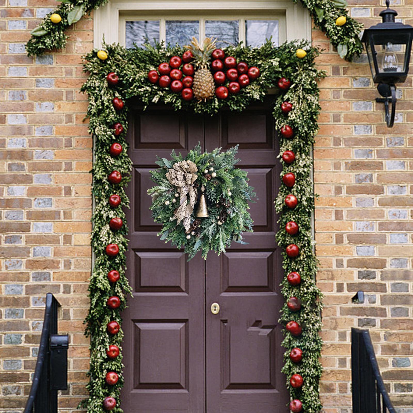 Artificial Flower Wreath Christmas Wall Hanging Winter Wreath Farmhouse Garland Autumn for Door Window Party Wedding Decoration