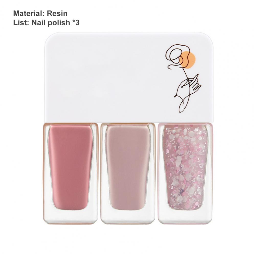 3Pcs/Set Water-Based Gel Nail Polish Set - 12g, Quick-Dry, DIY 3-in-1 Nail Art