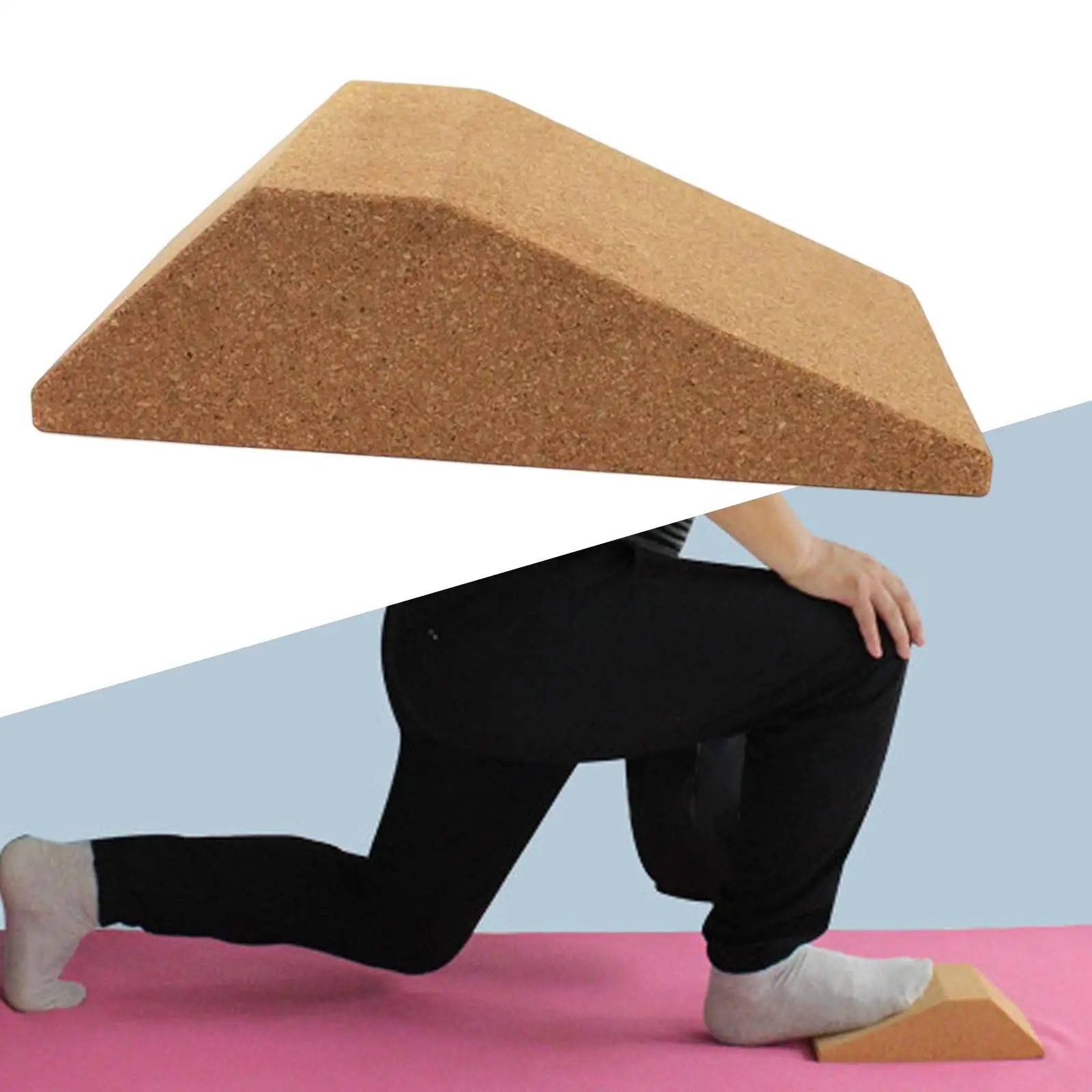 Cork Squat Wedge Yoga Block Squat Ramp Incline Board Non Slip Lightweight Exercise Brick for Workout