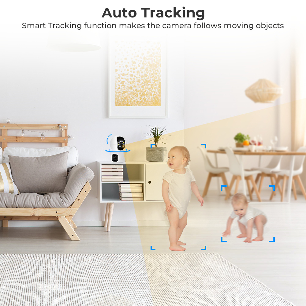 Nombre 5, PEGATAH 1080P WiFi cámara inalámbrica Monitor de bebé seguimiento automático Ai detección humana interior vigilancia de seguridad del hogar PTZ C