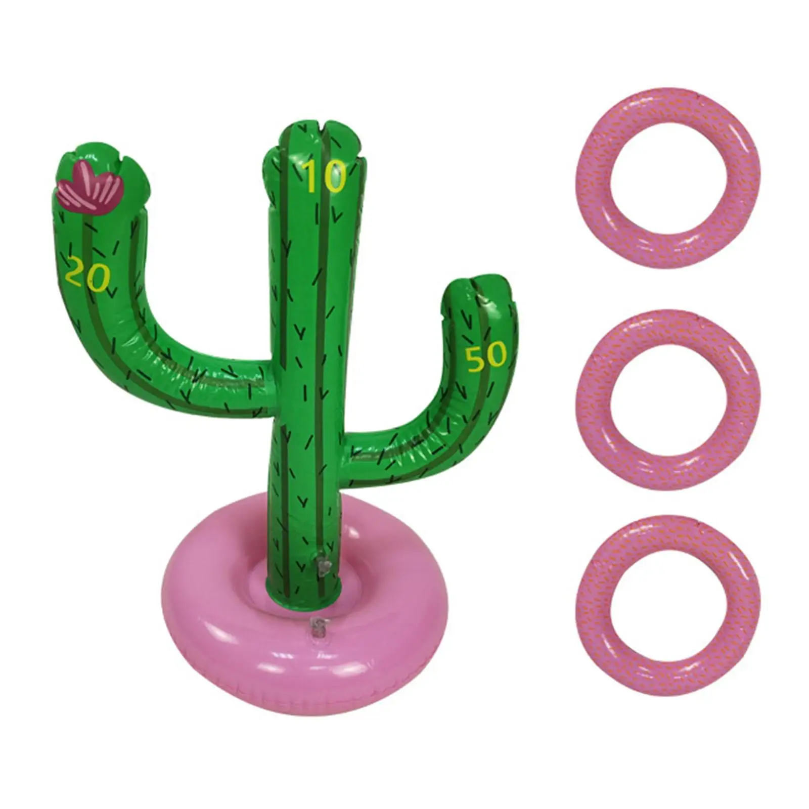 Anti-Leakage Inflatable Cactus Rings Toss Toss Game for Outdoor Indoor Activities Fiesta